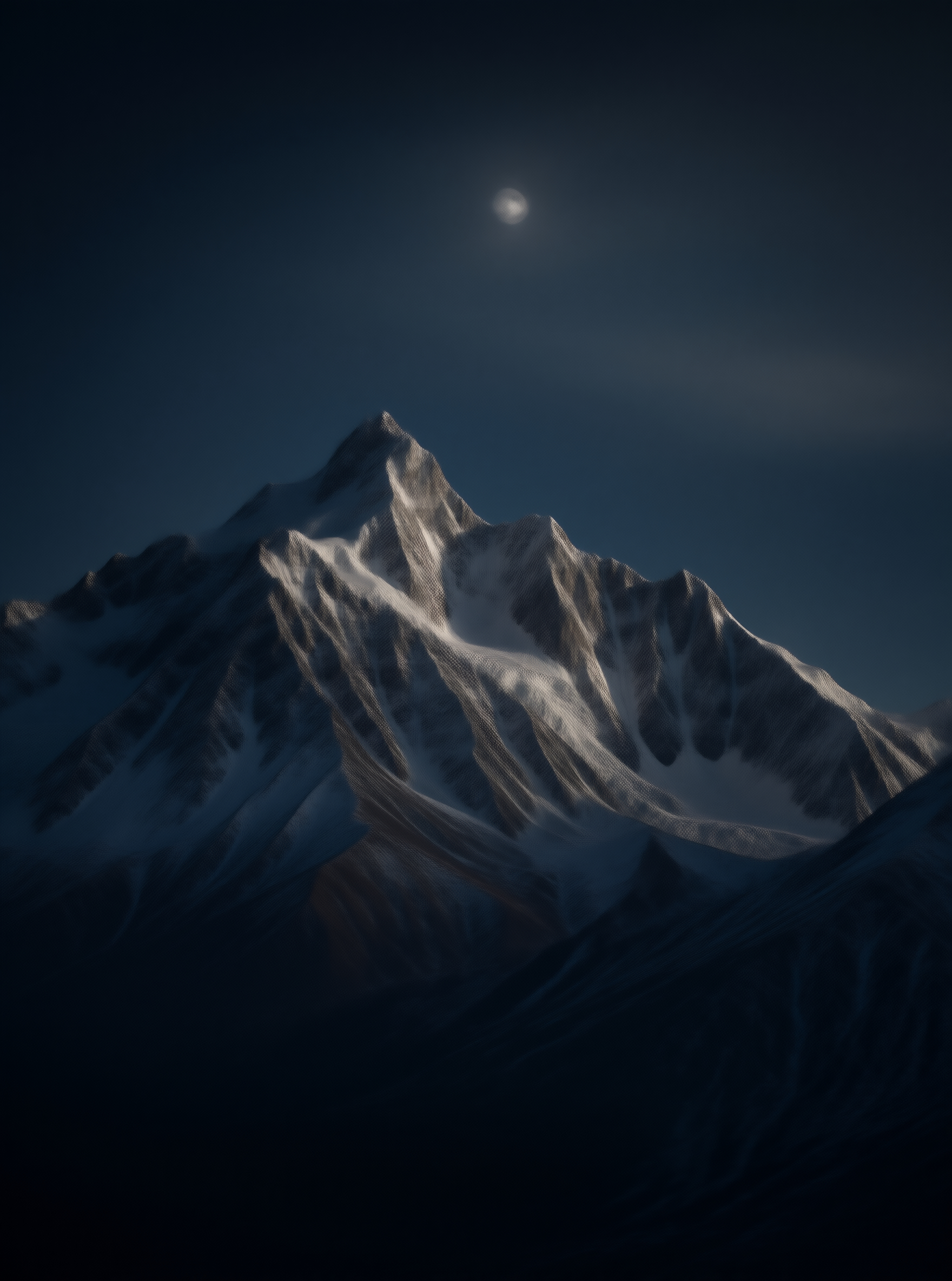 Moonlit Snowy Mountain