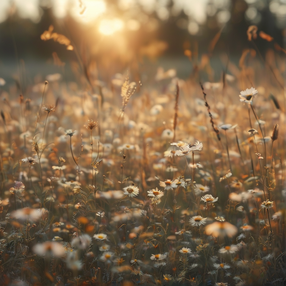 Wildflowers in Golden Light