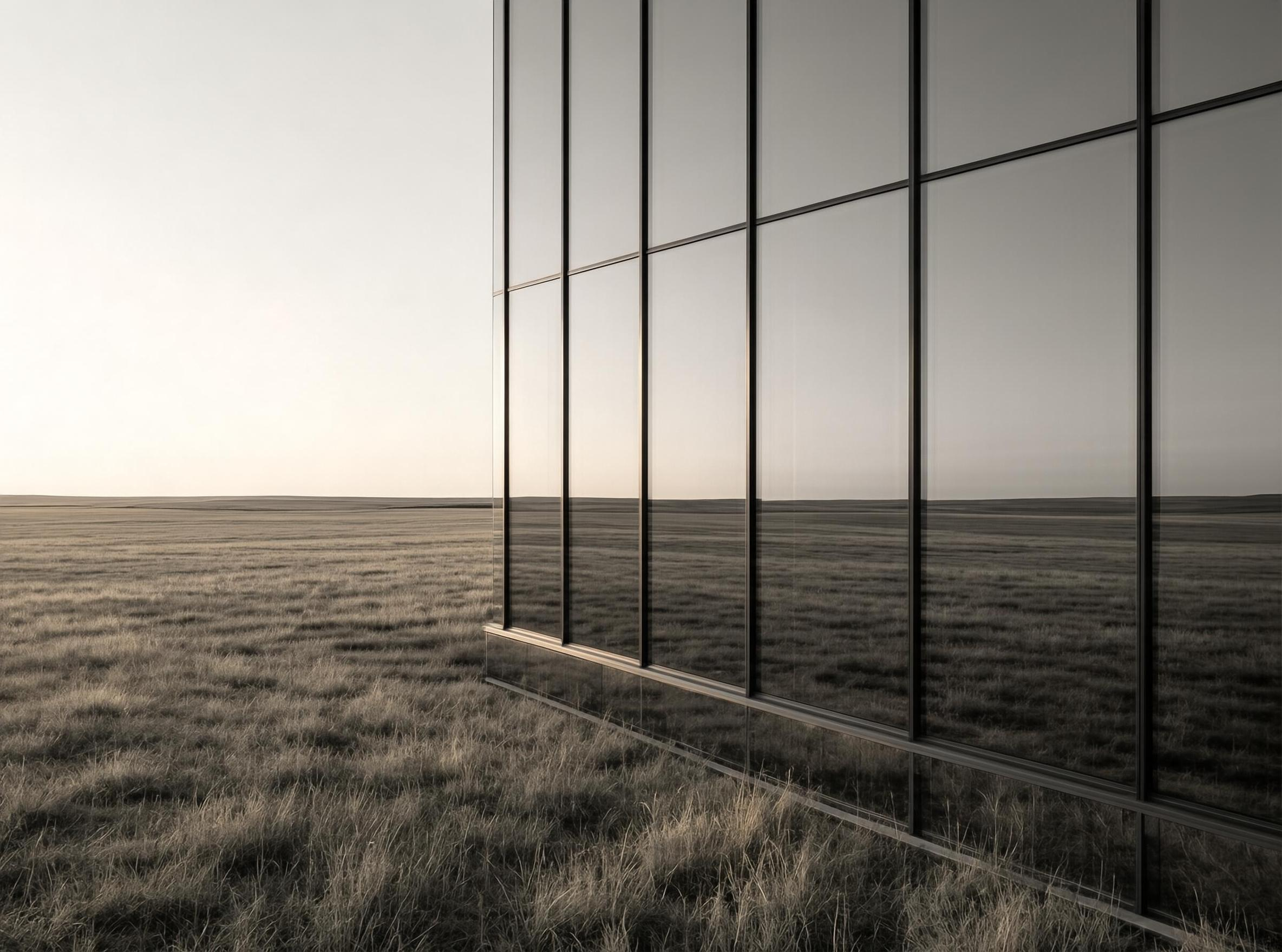 Modern Glass Building in Prairie