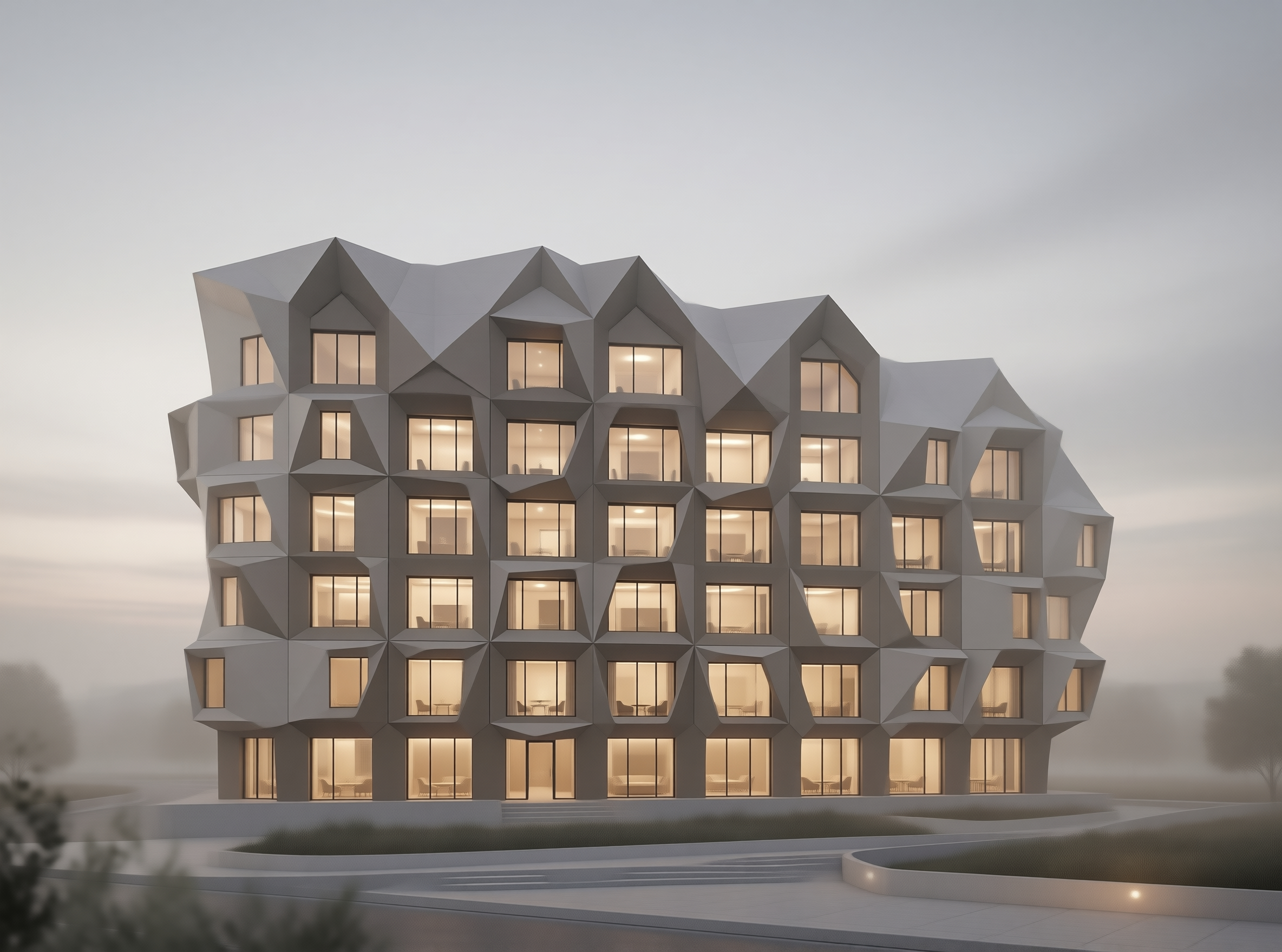 Faceted Geometric Building in Fog