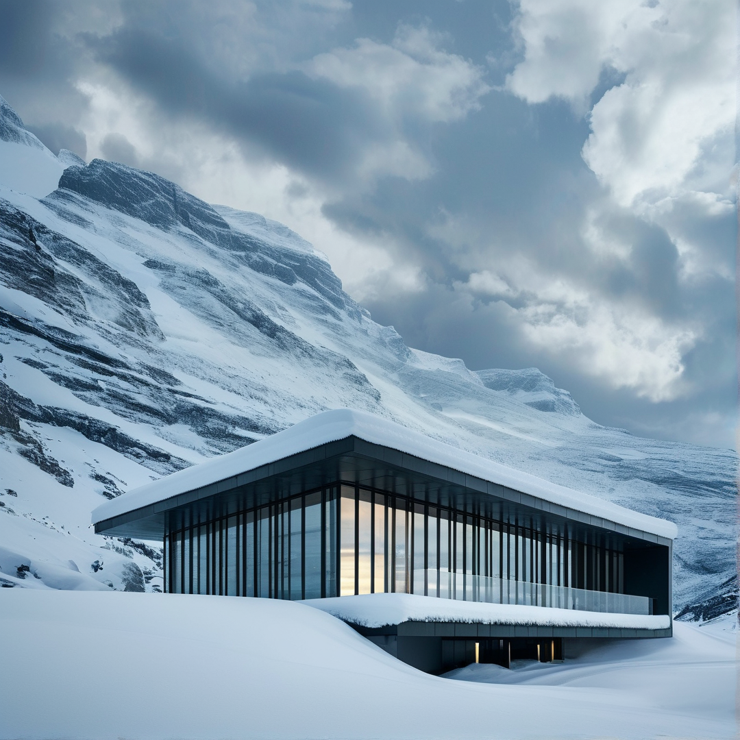 Modern Cabin in Snowy Peaks