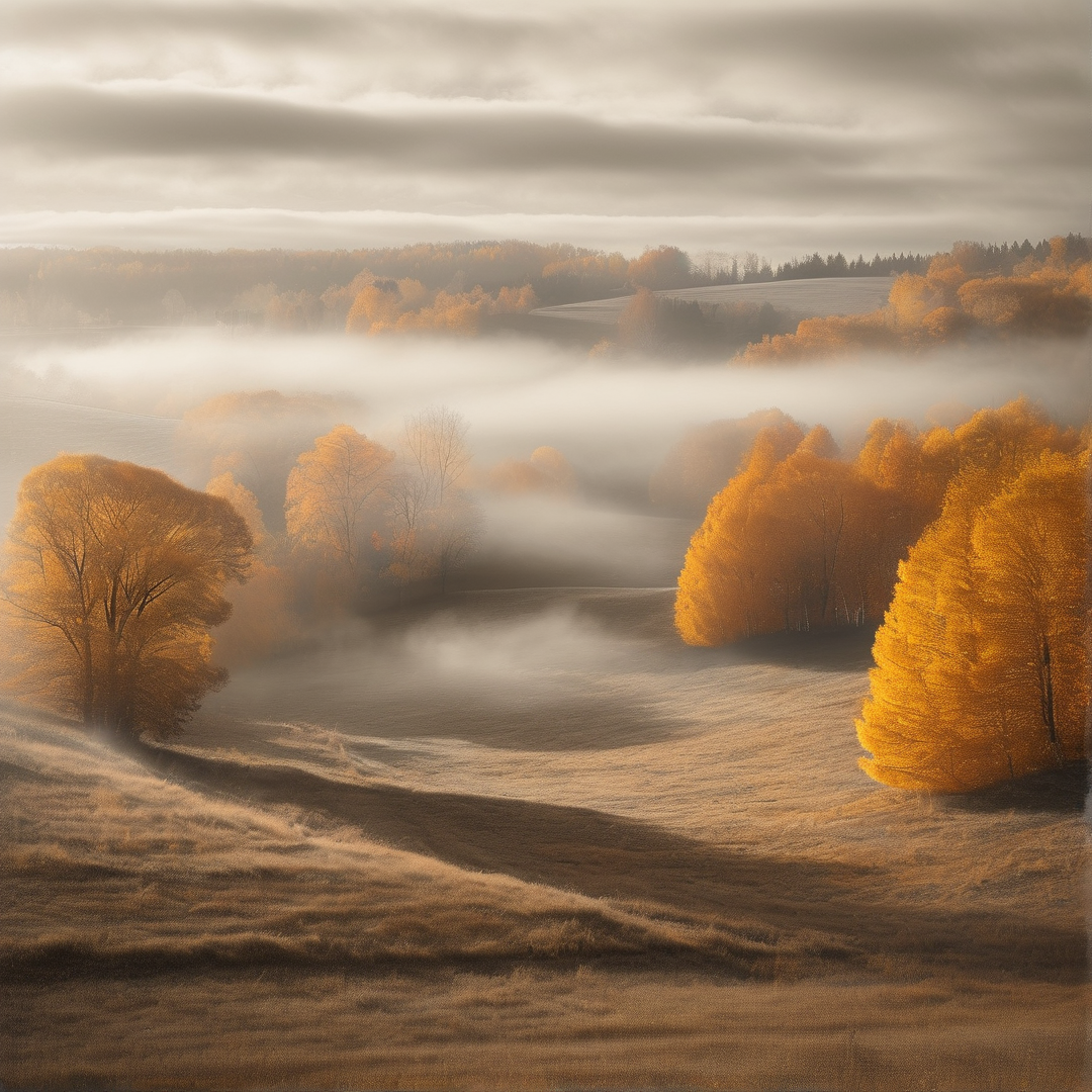 Misty Autumn Hills