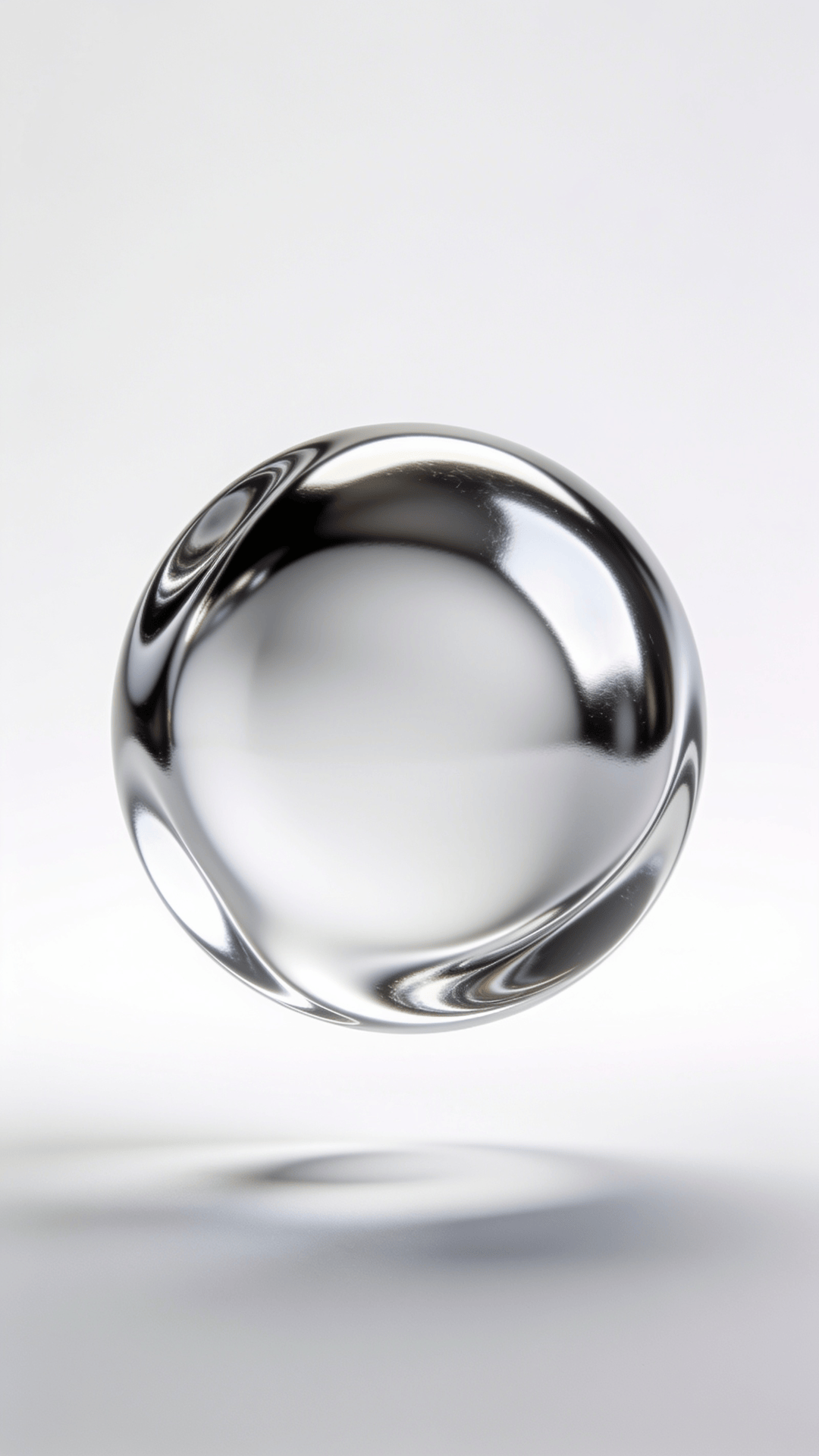 Minimalist, Liquid Chrome Floating Orb