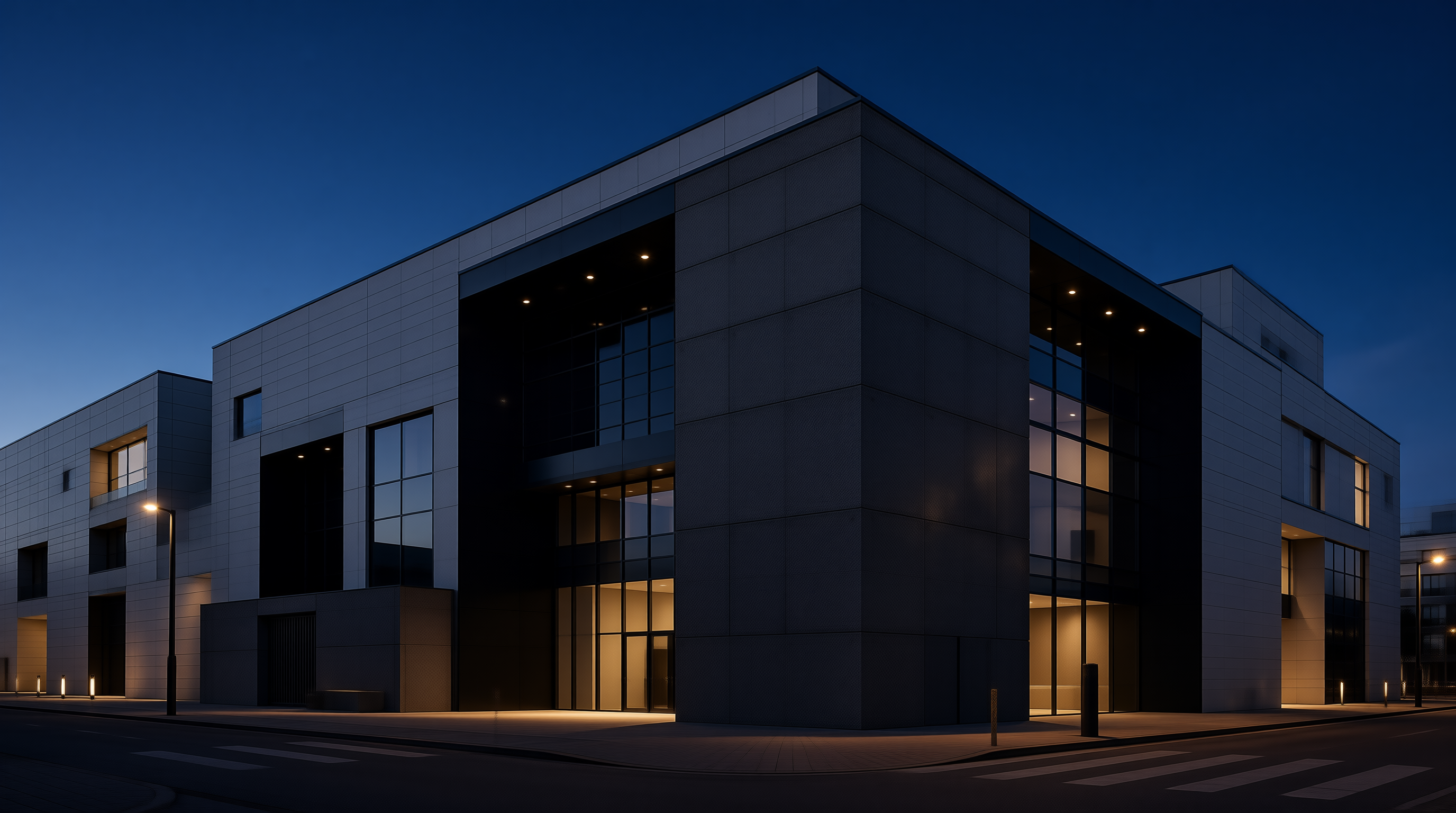 Modern Building at Dusk