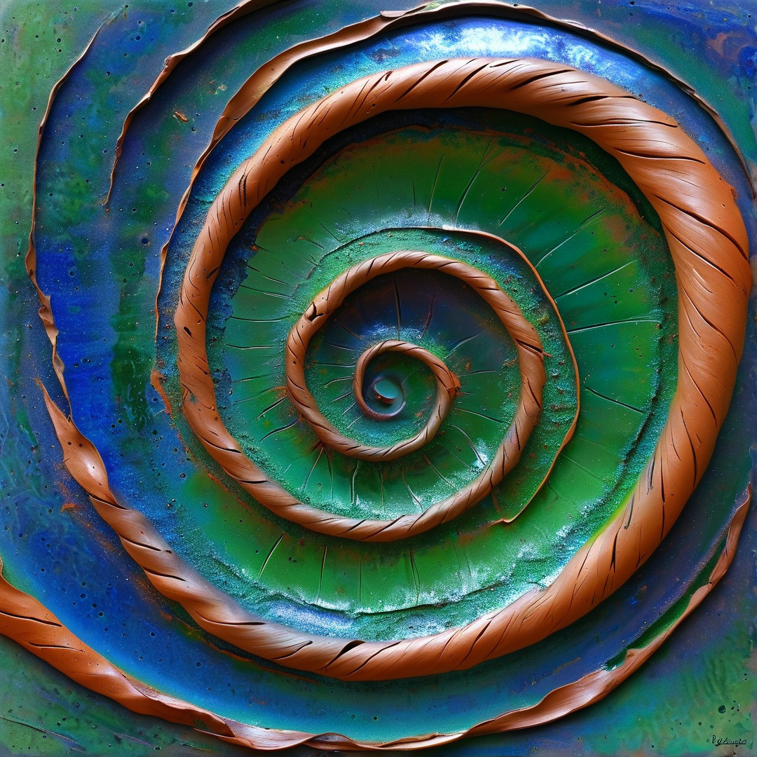 Spiraling Fossil Art