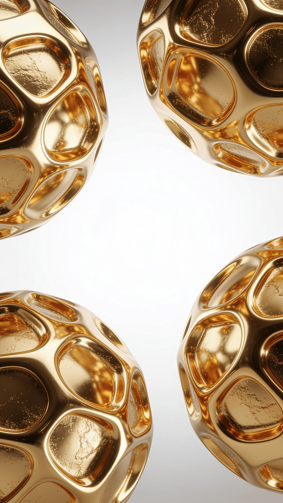 Liquid Gold Geometric Sphere