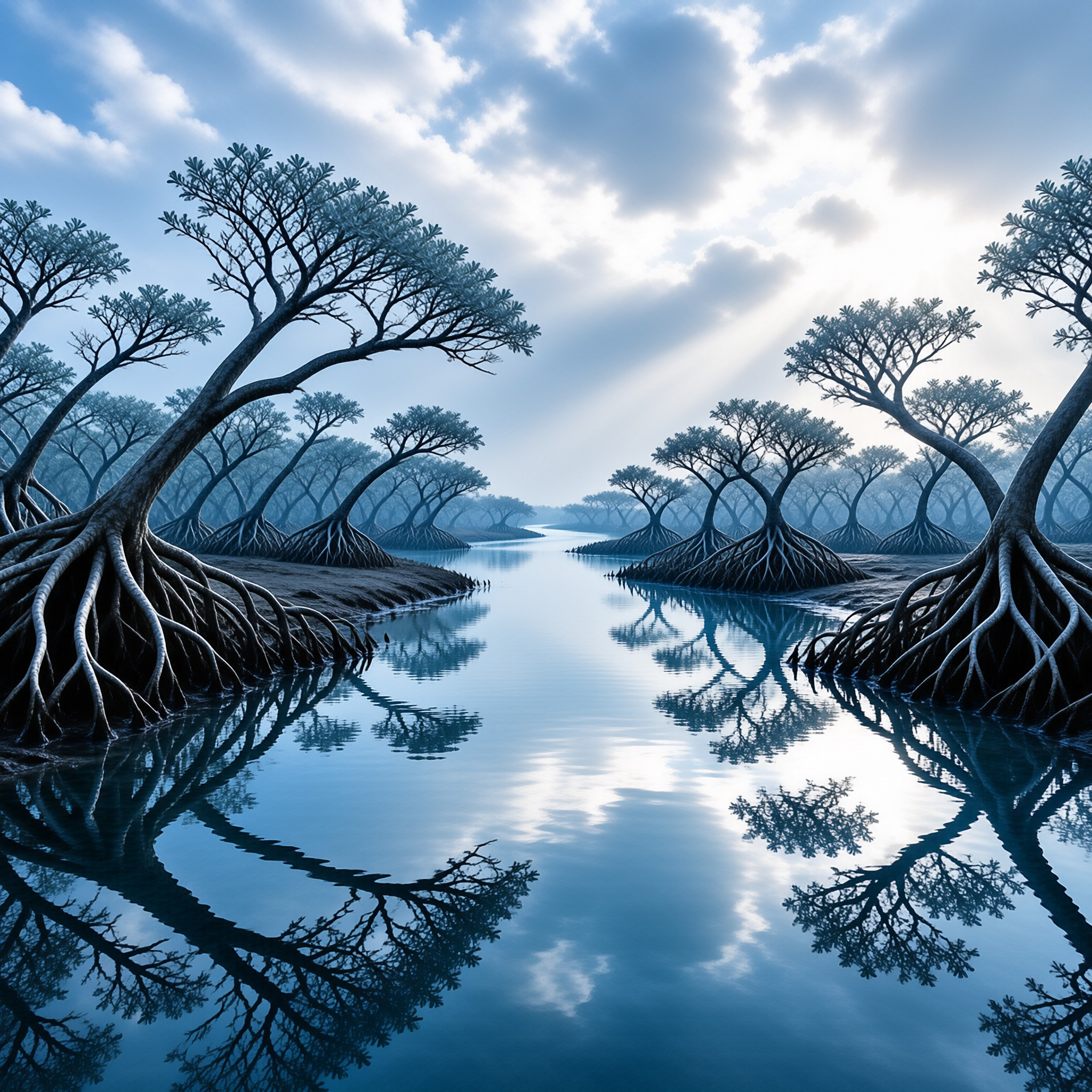 Misty Mangrove River