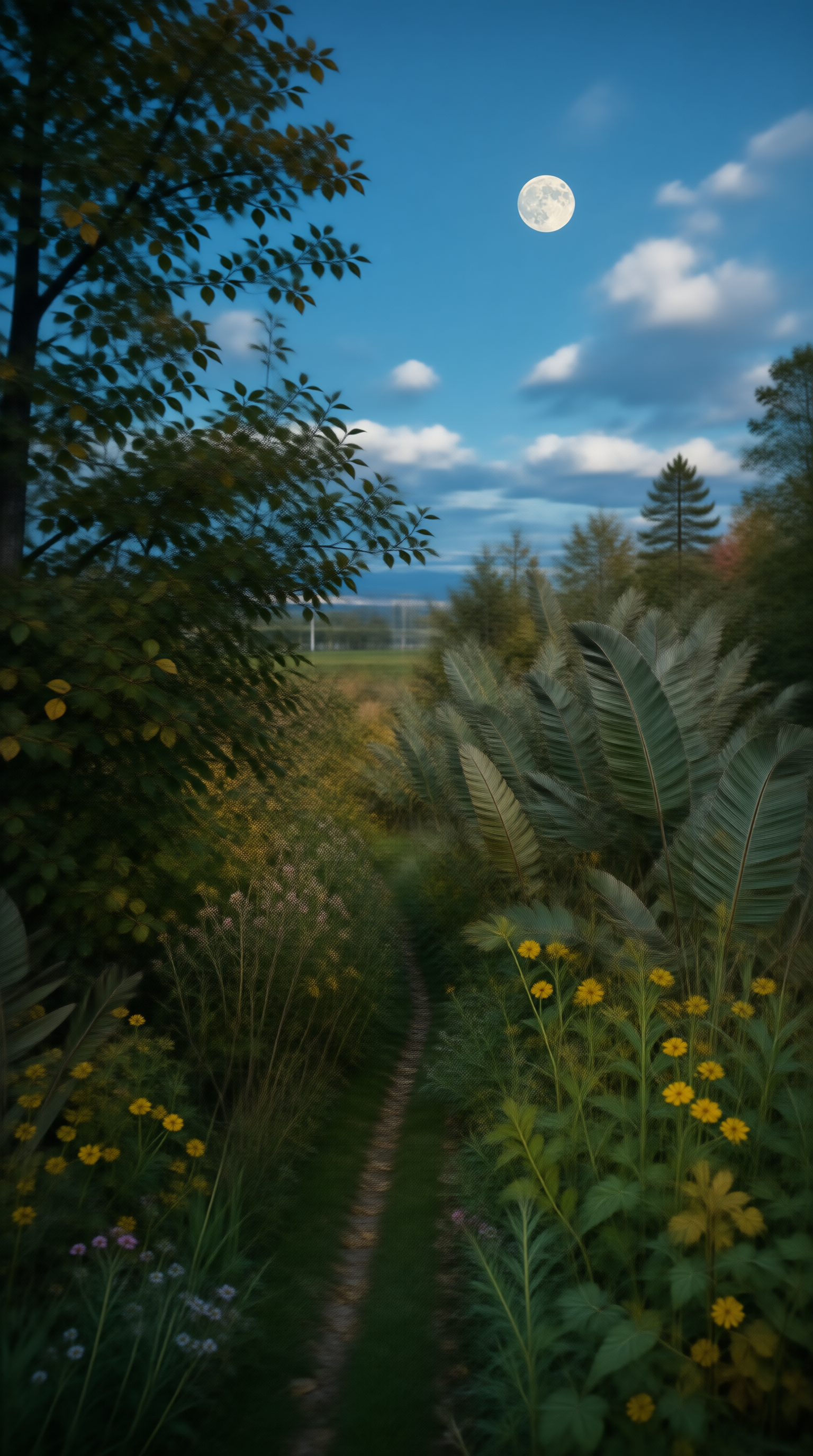 Moonlit Garden Path Landscape