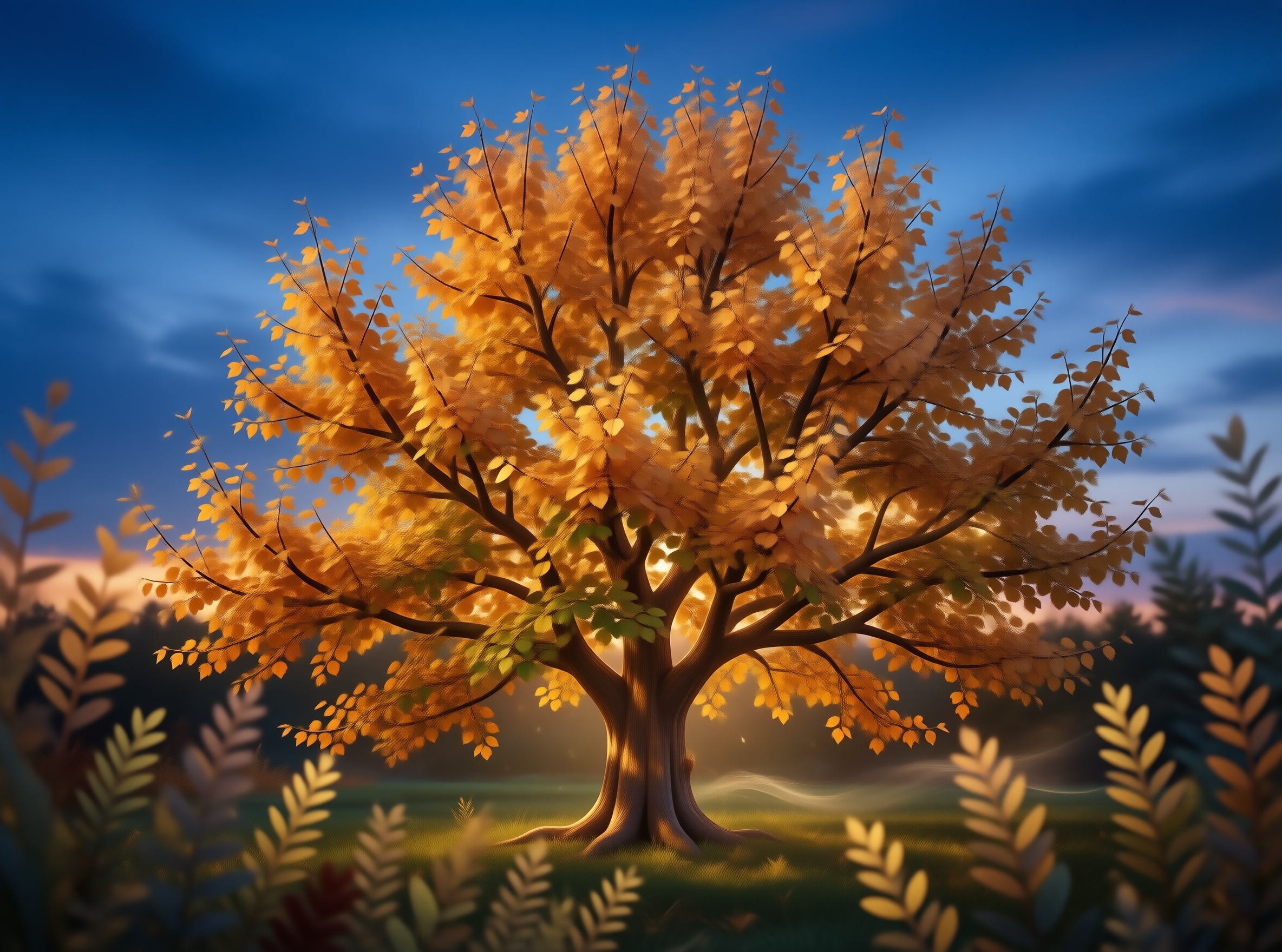 Autumn Tree at Sunset