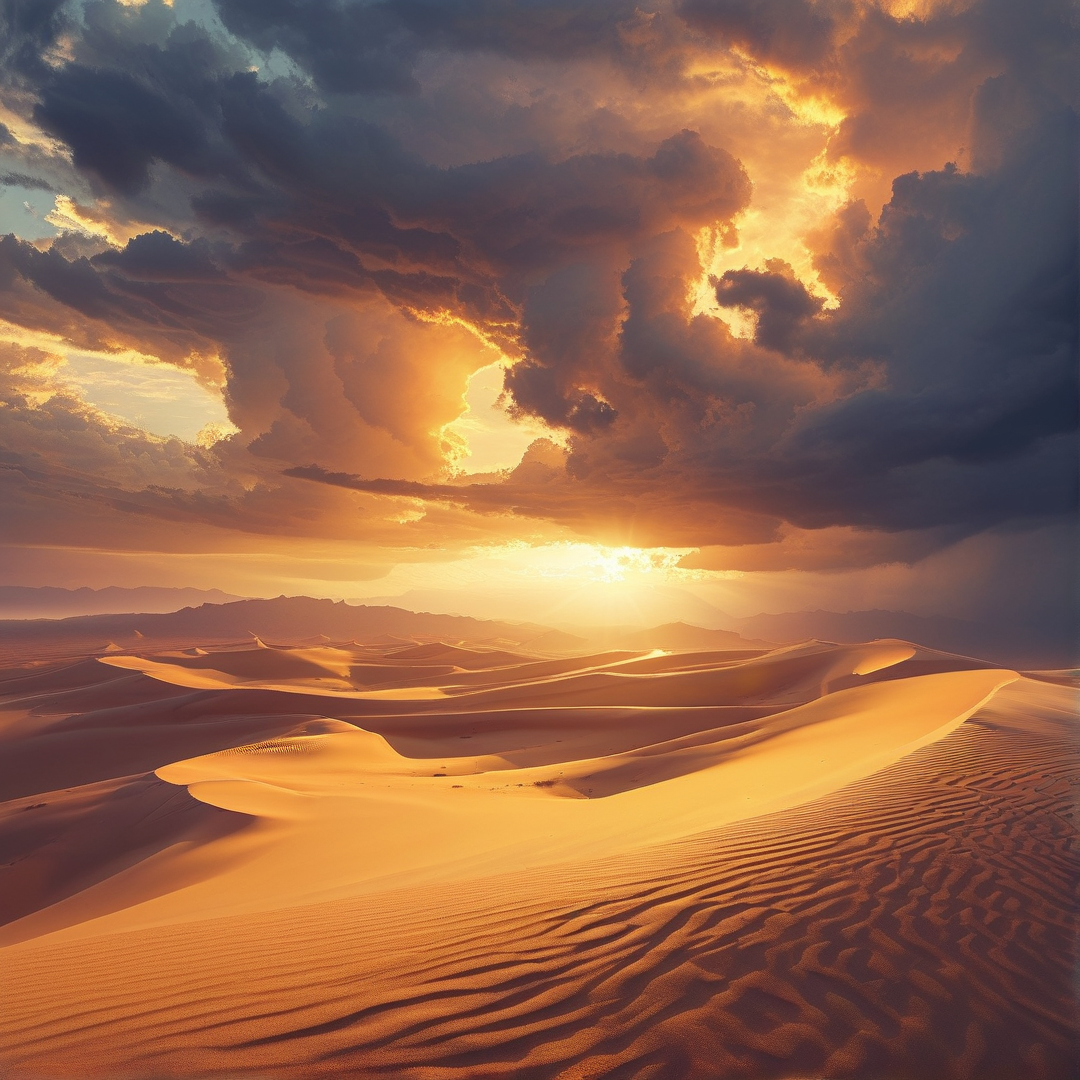 Golden Desert Sunset