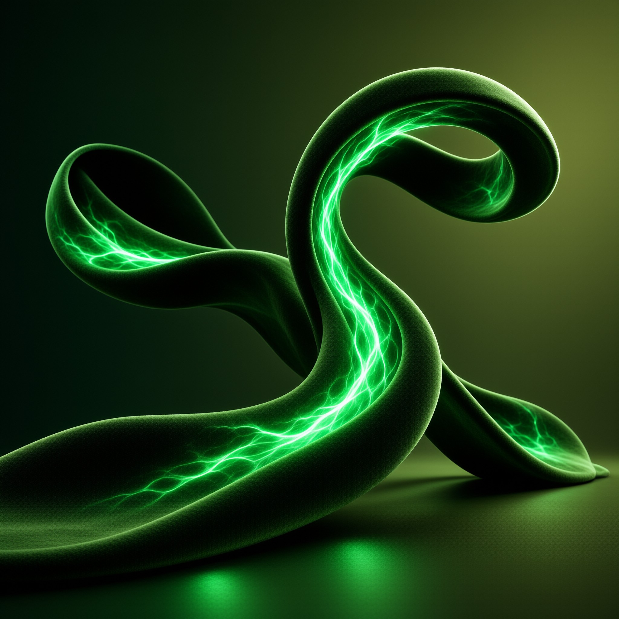 Glowing Green Snake Structure