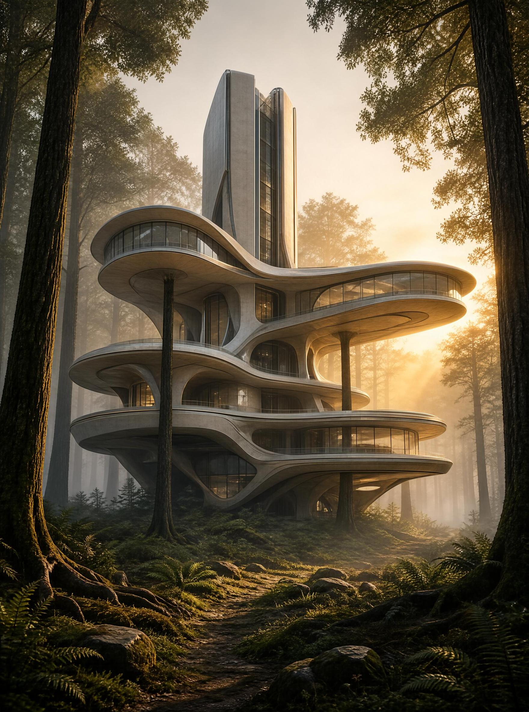 Futuristic Forest Building