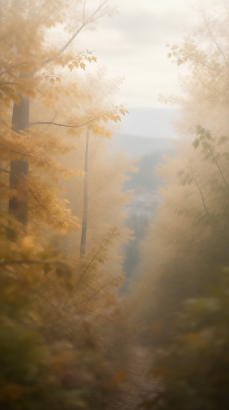 Misty Autumn Forest Path