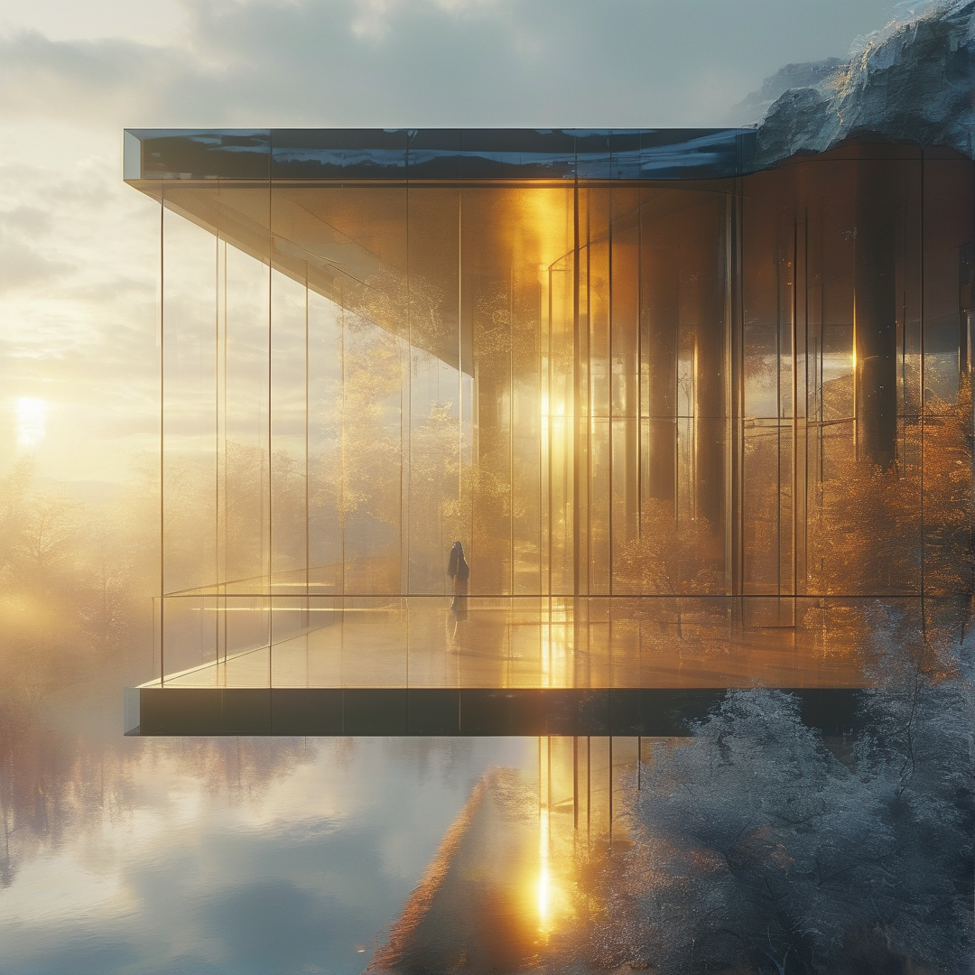 Glass Pavilion at Sunset