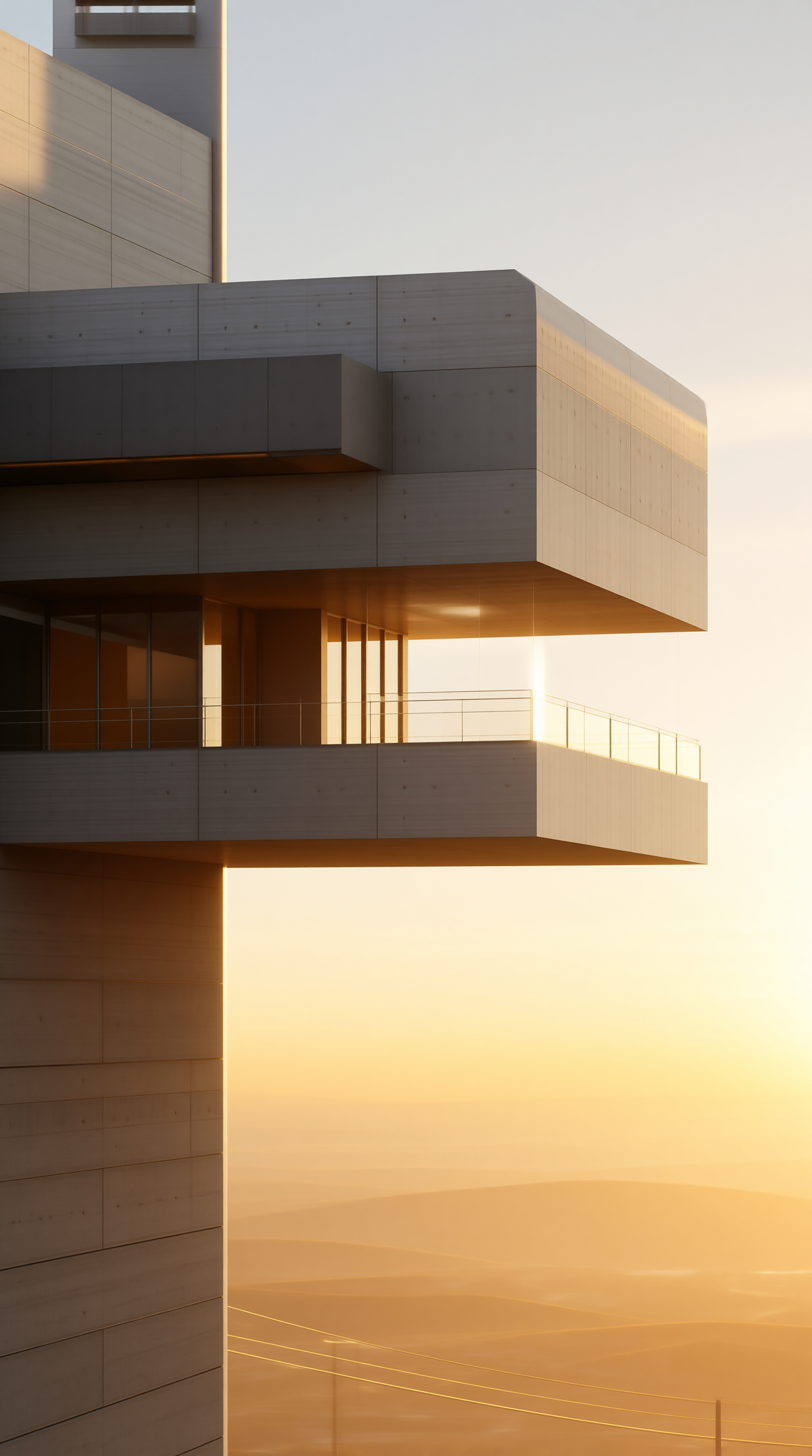 Modern Architecture at Sunset