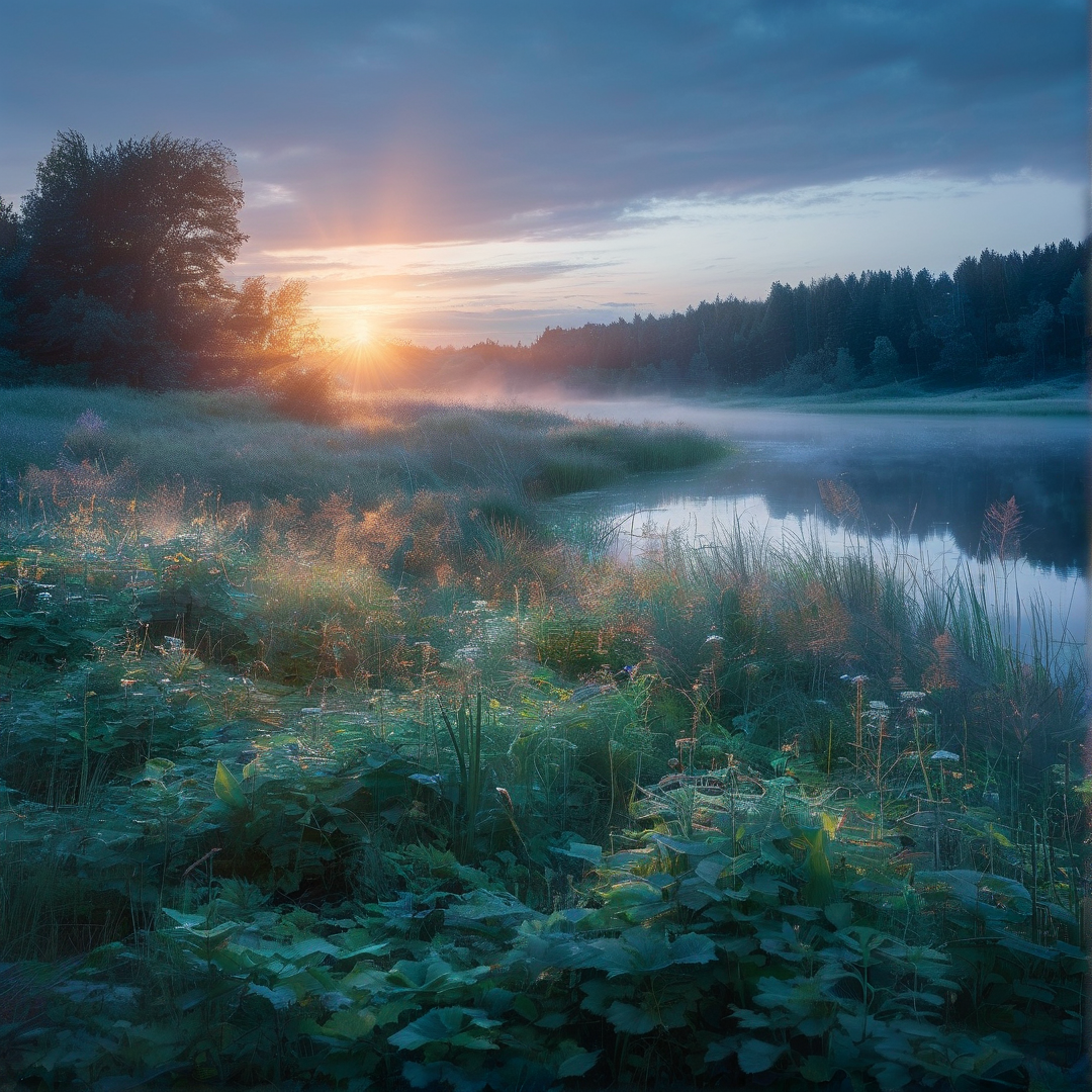 Misty Lake Sunrise