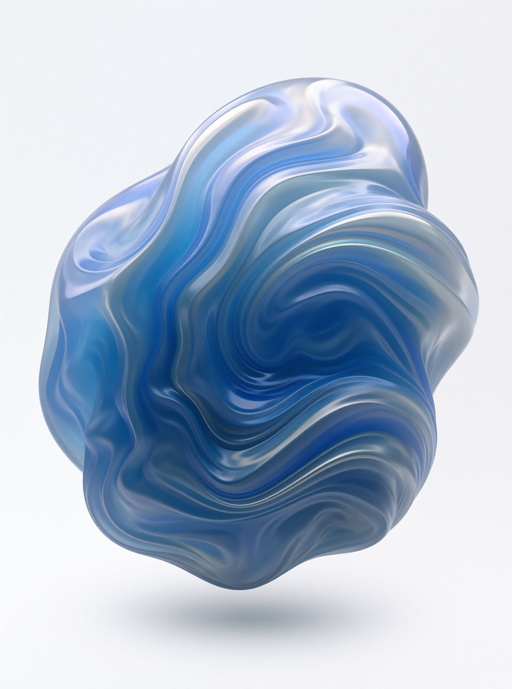 Abstract Blue 3D Sculpture