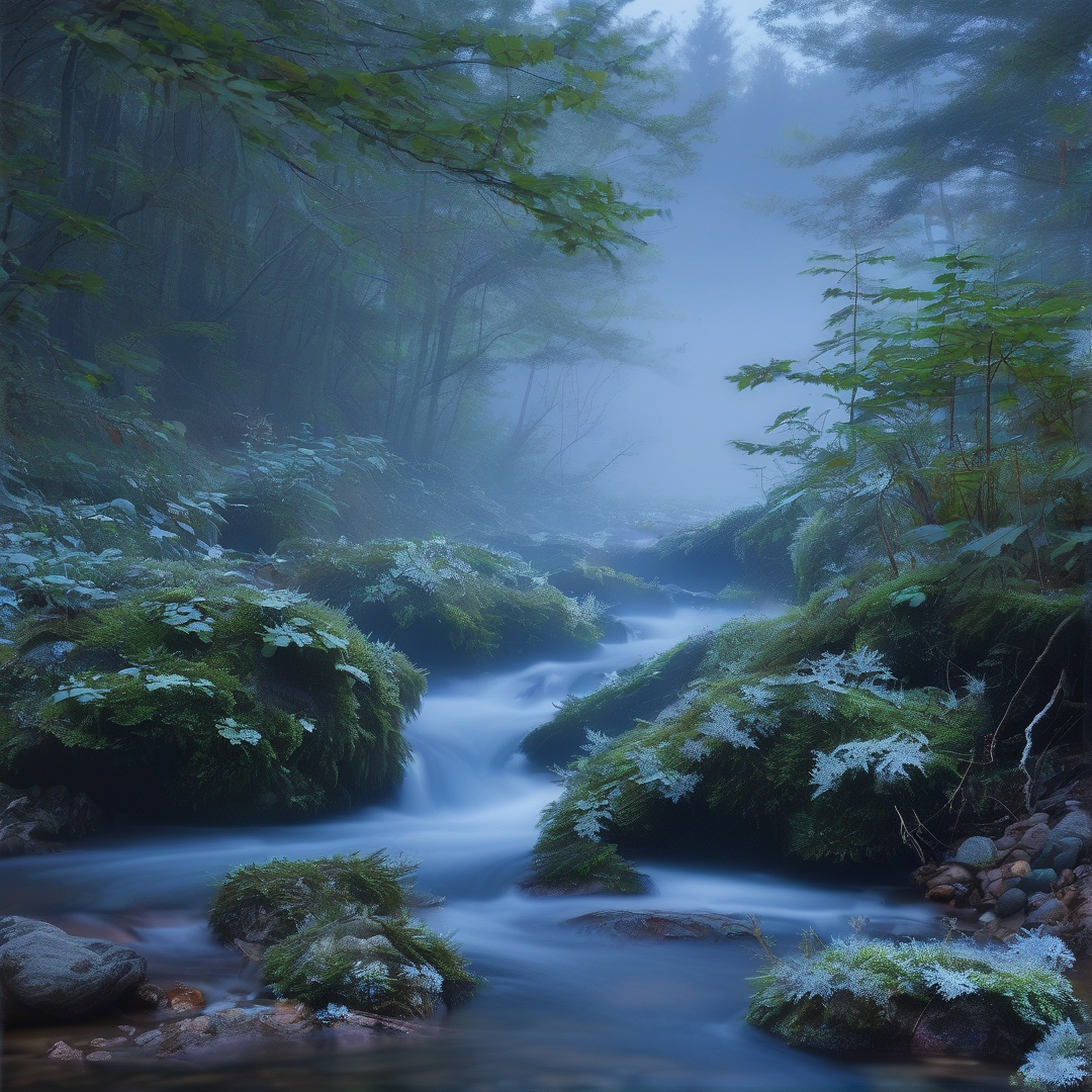 Misty Forest Stream