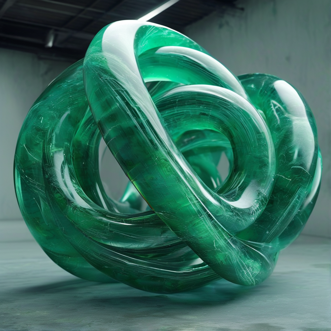 Abstract Green Glass Knot