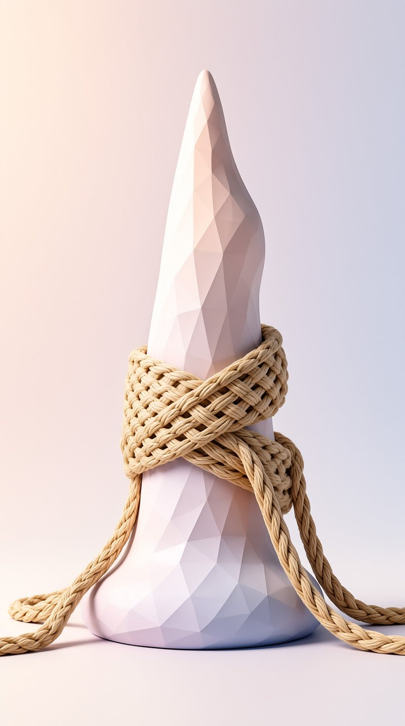 Low Poly Sculpture with Rope
