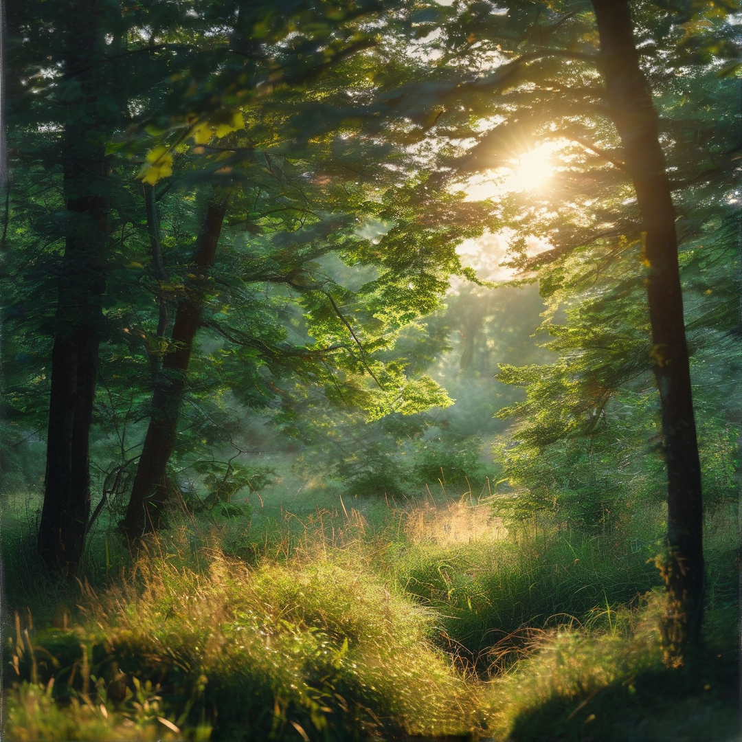 Sunlit Forest Path