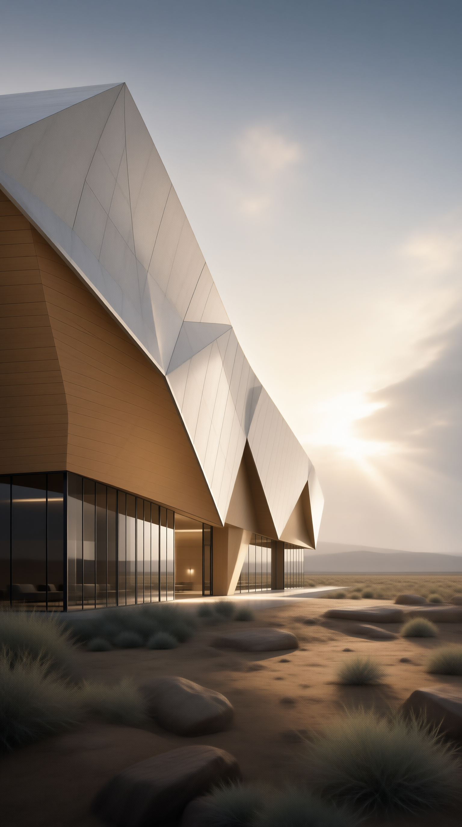 Modern Geometric Desert Building