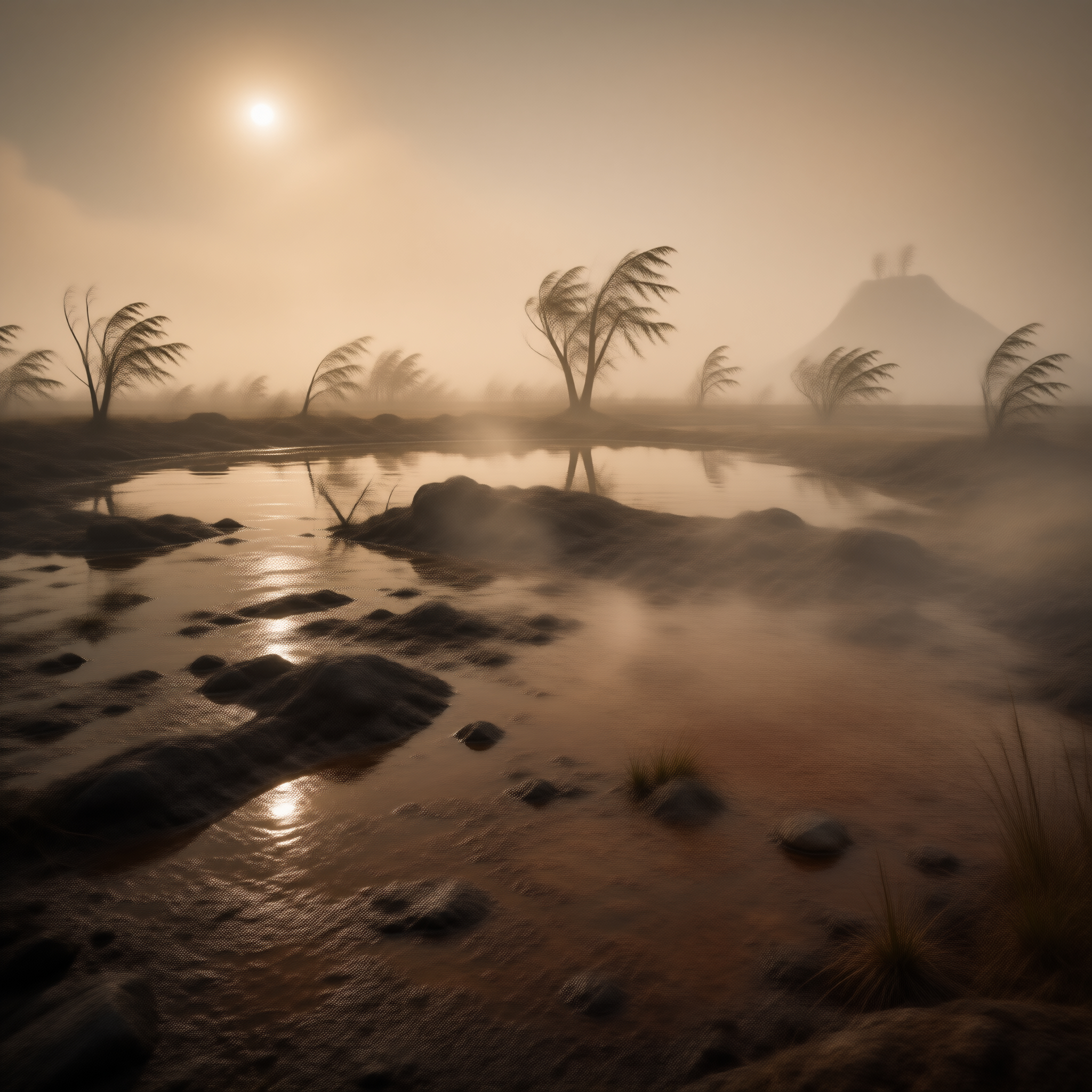 Misty Palm Landscape