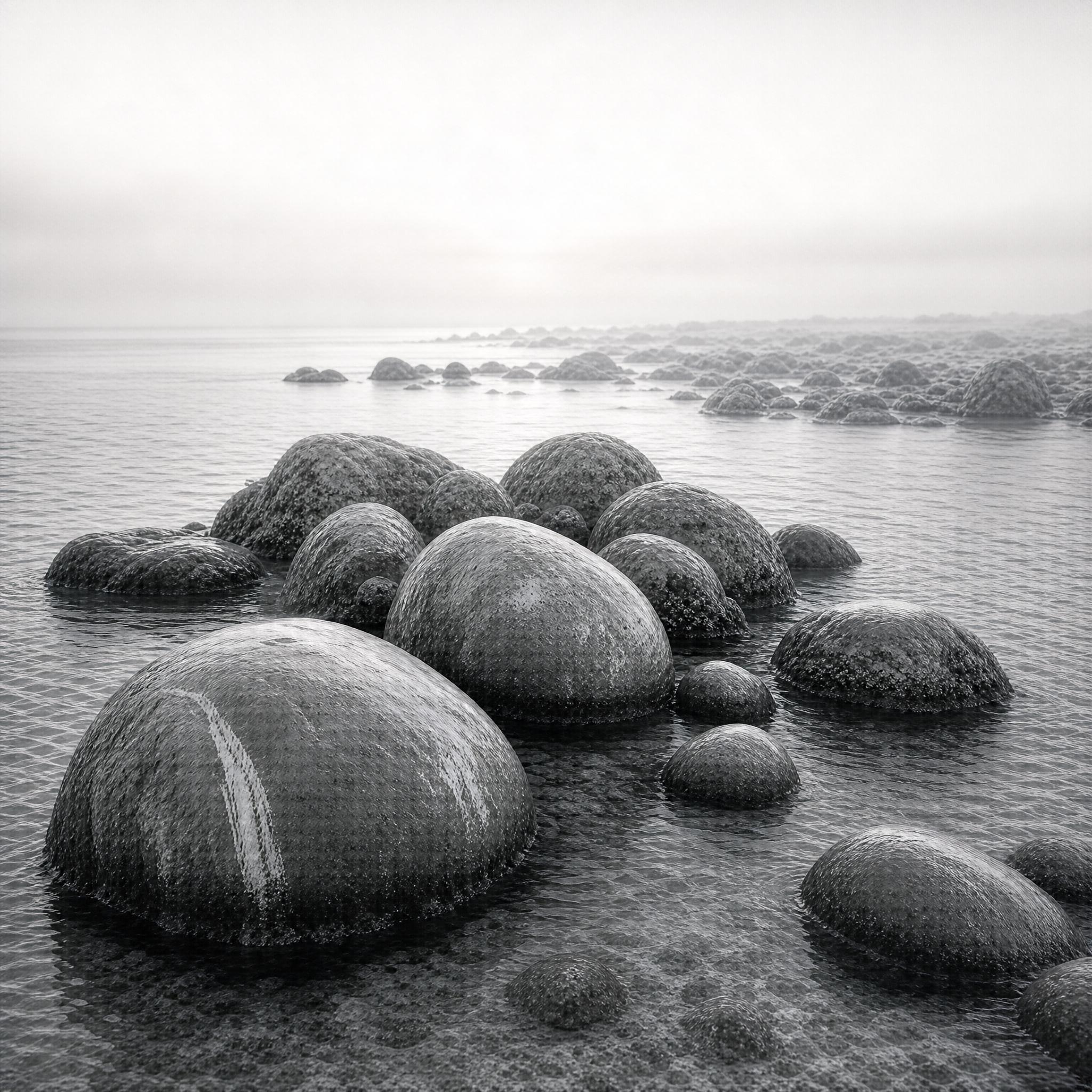 Smooth Stones in Water