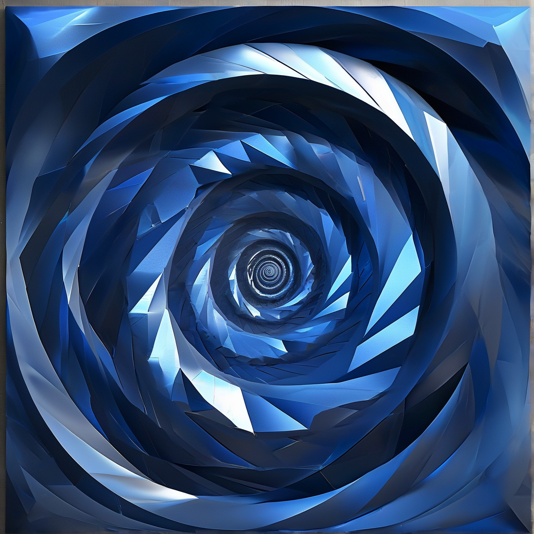 Blue Geometric Spiral Vortex