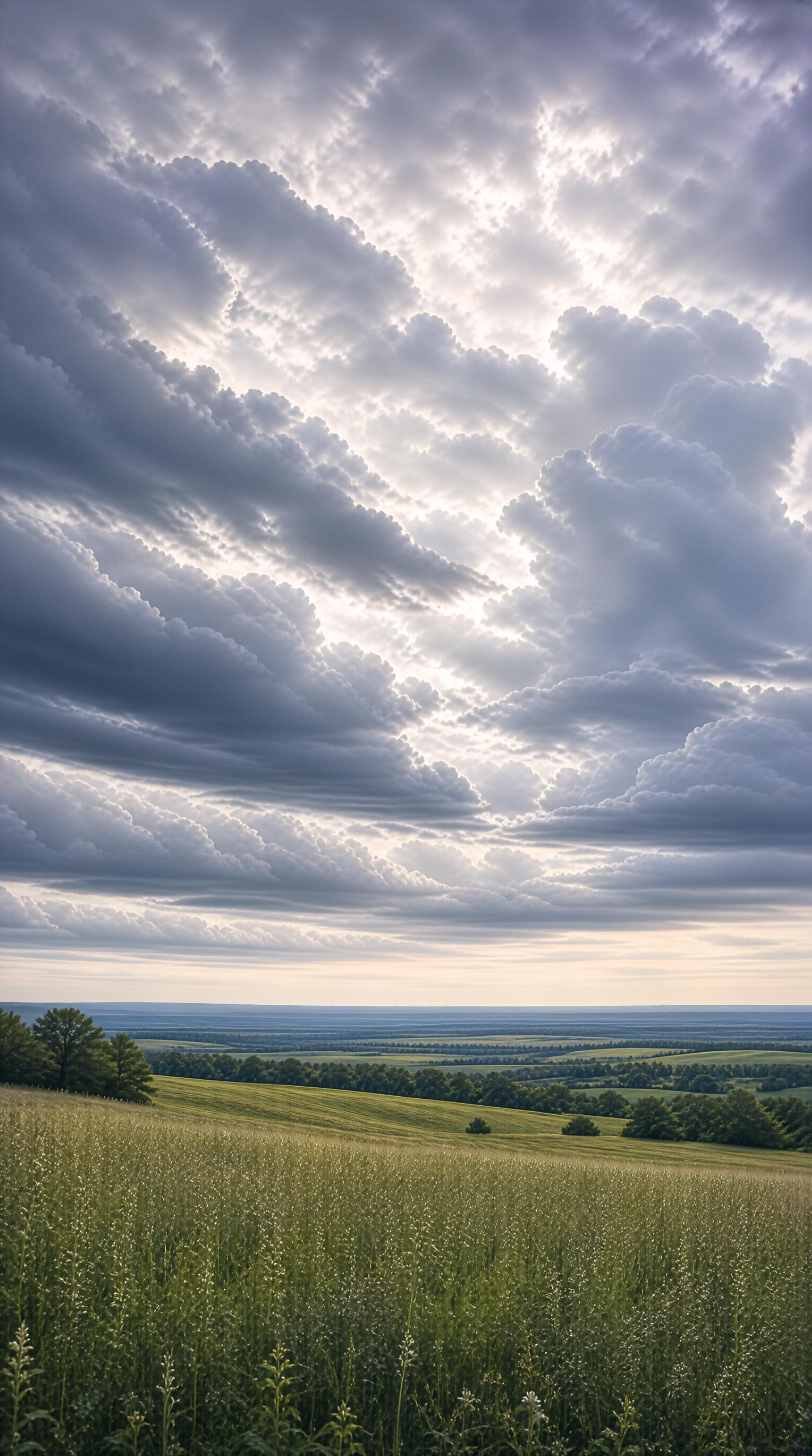 Vast Field Under Cloudy Sky