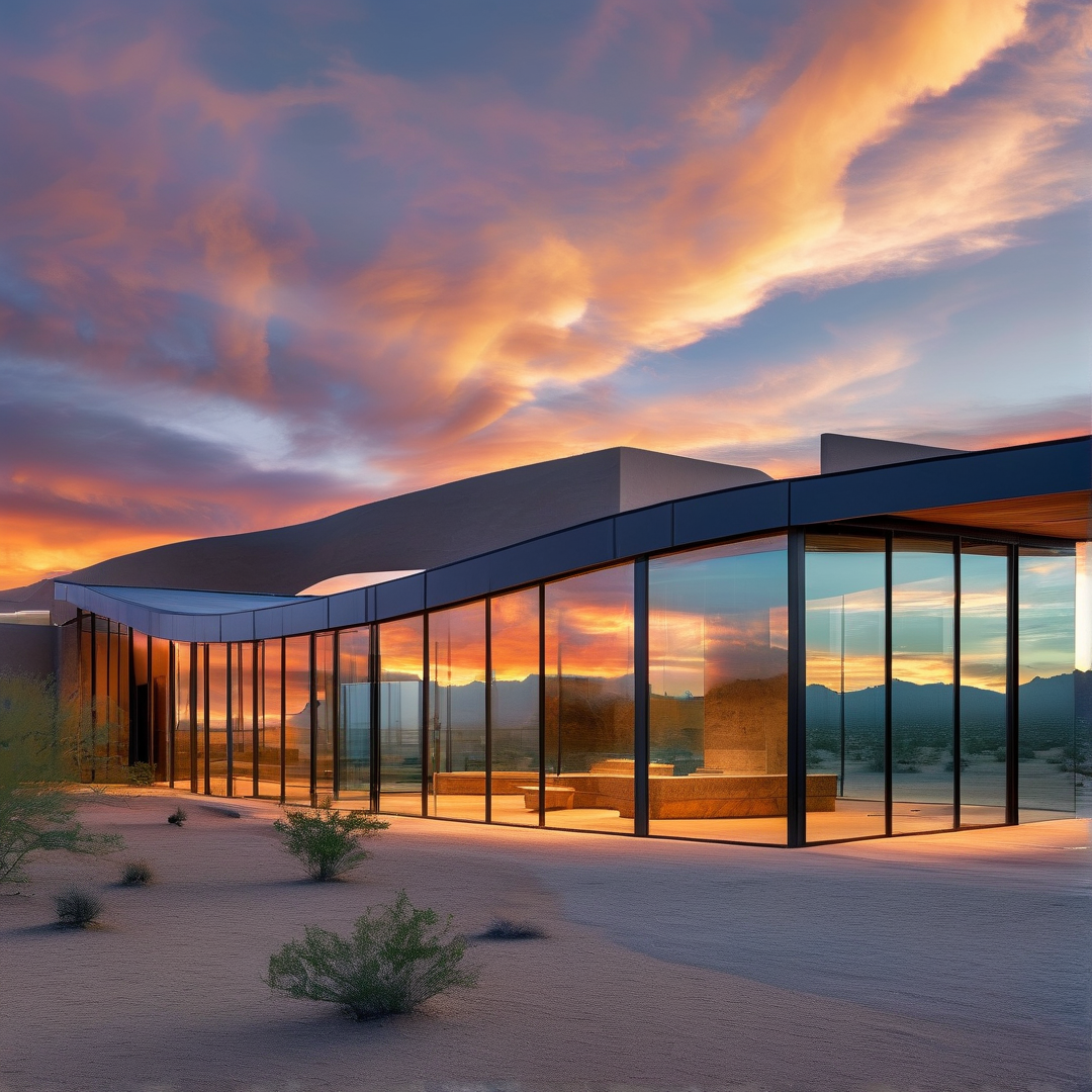 Desert Modern Home at Sunset