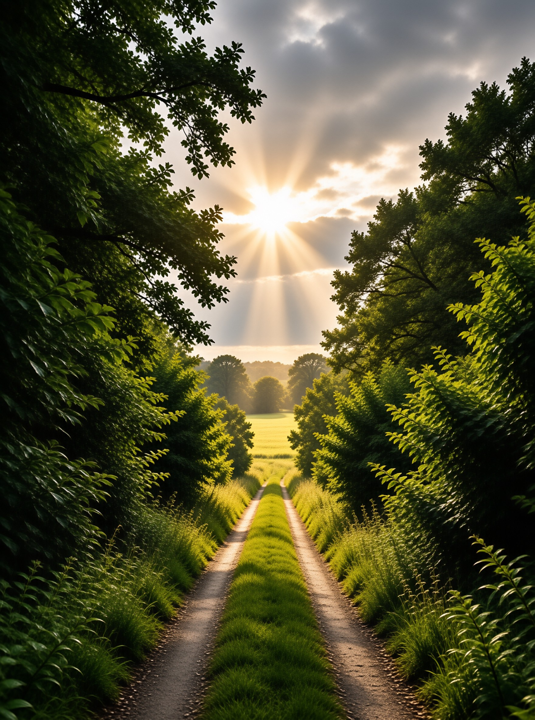 Sunrise Path Through Forest