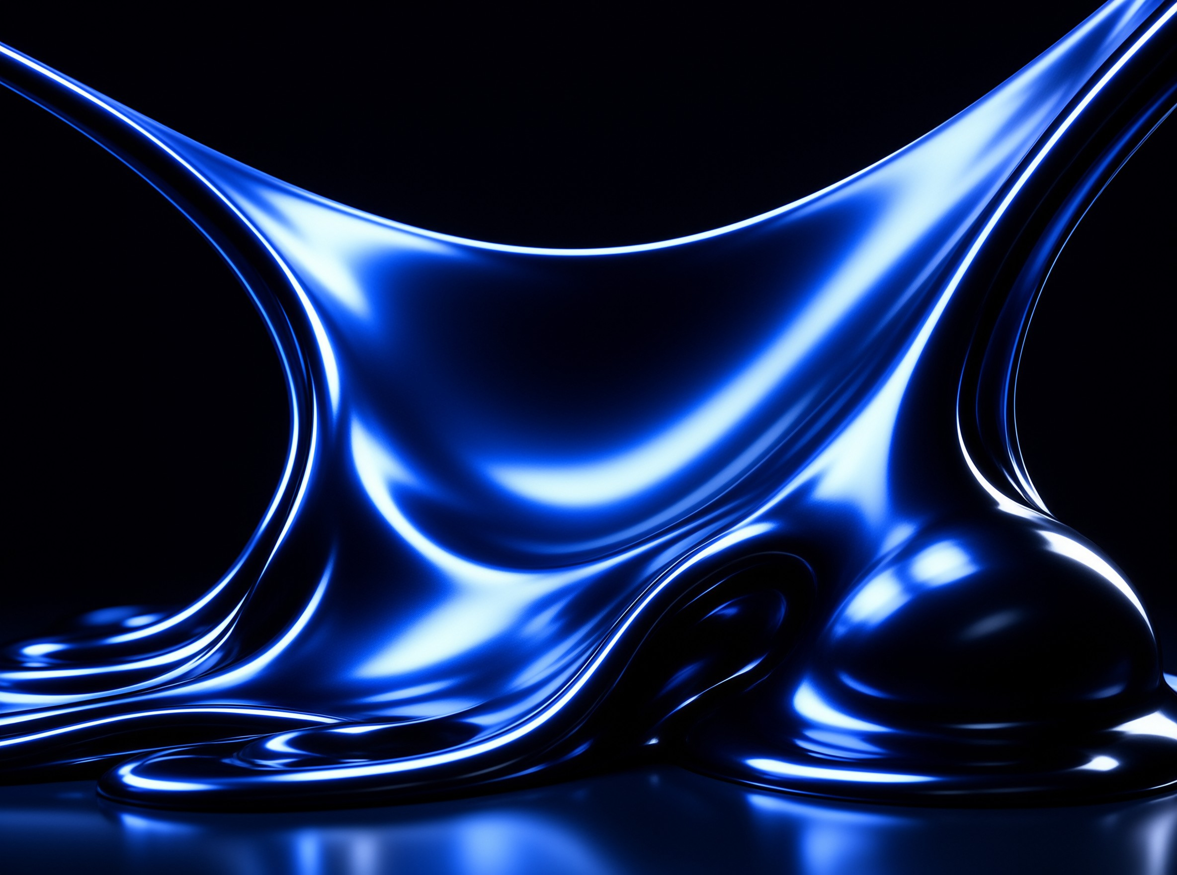 Abstract Blue Liquid Metal