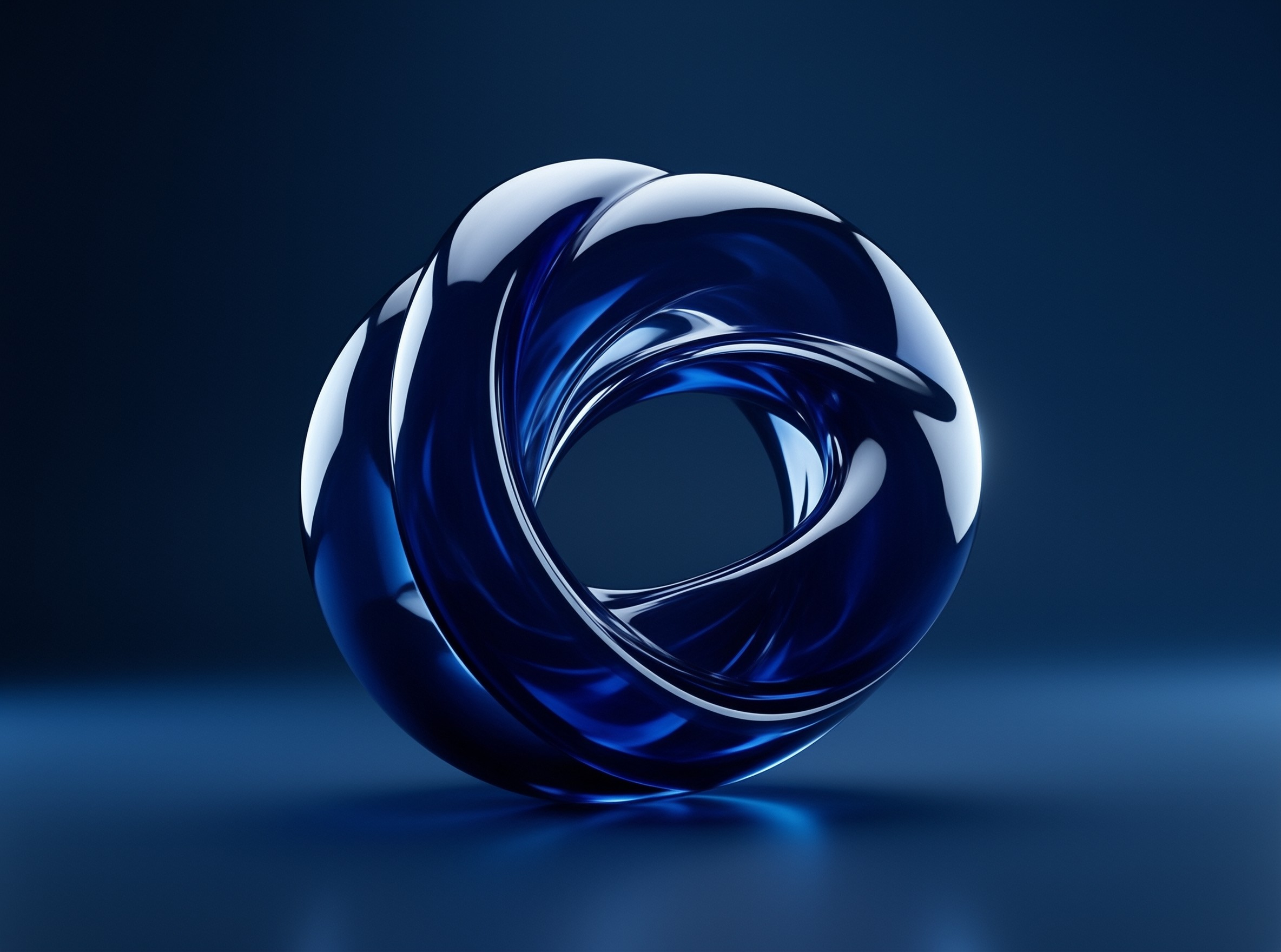 Blue Glossy Abstract Ring