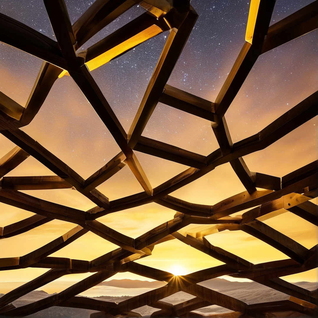 Wooden Lattice and Sunset