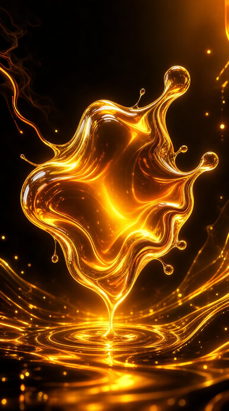 Golden Liquid Splash