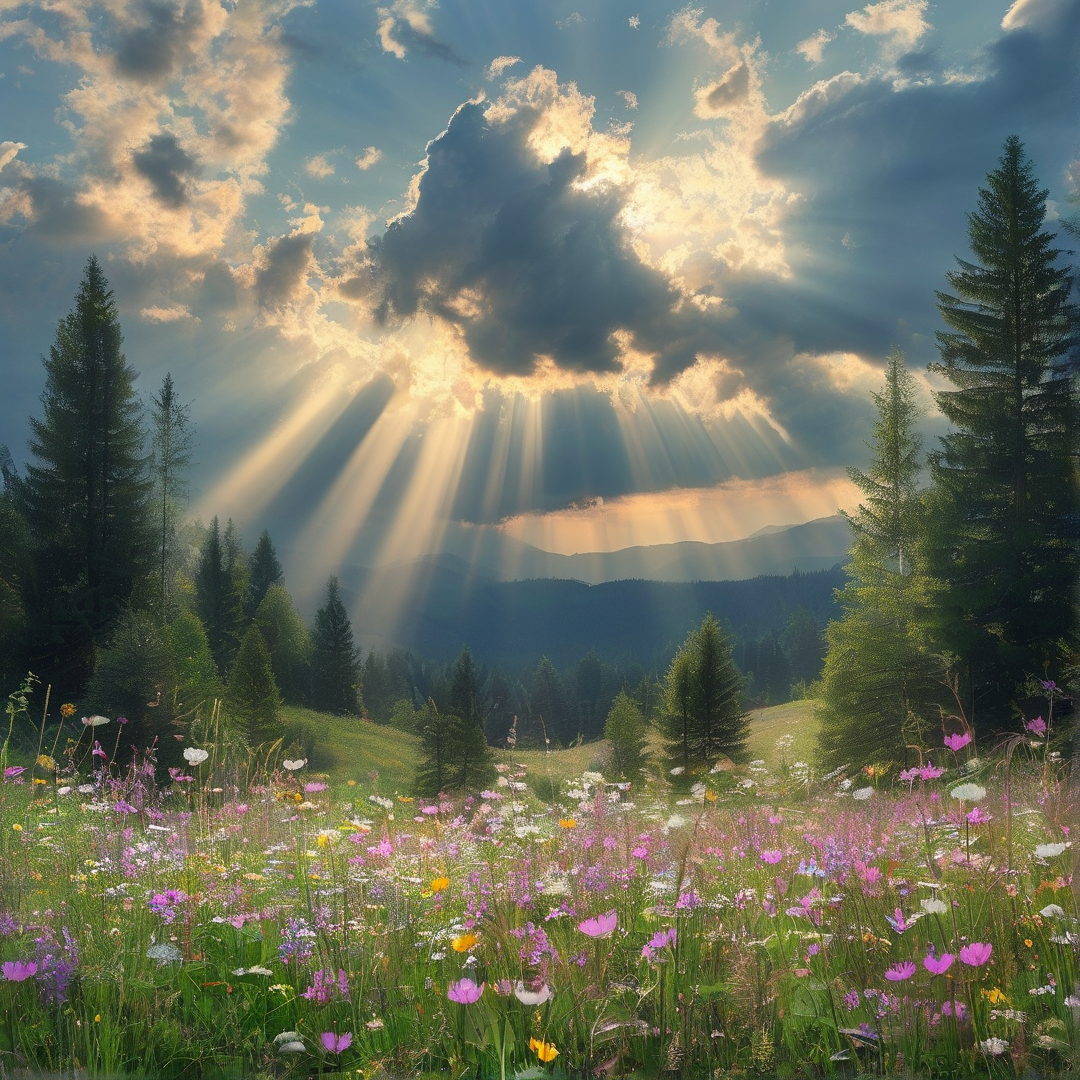 Sunlit Wildflower Meadow