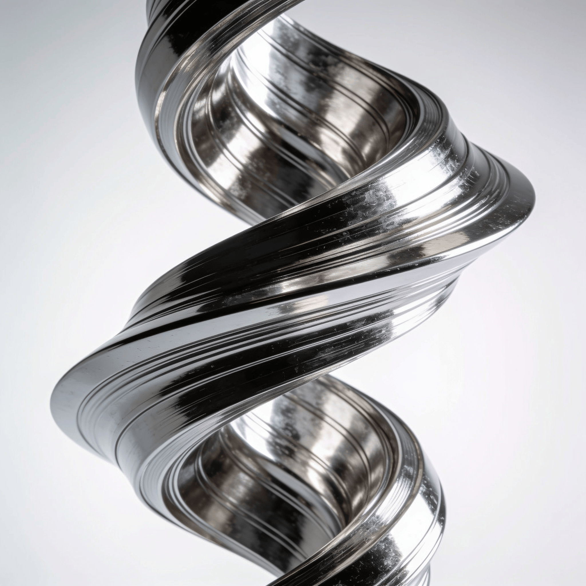 Futuristic, Metallic Curved Ribbon