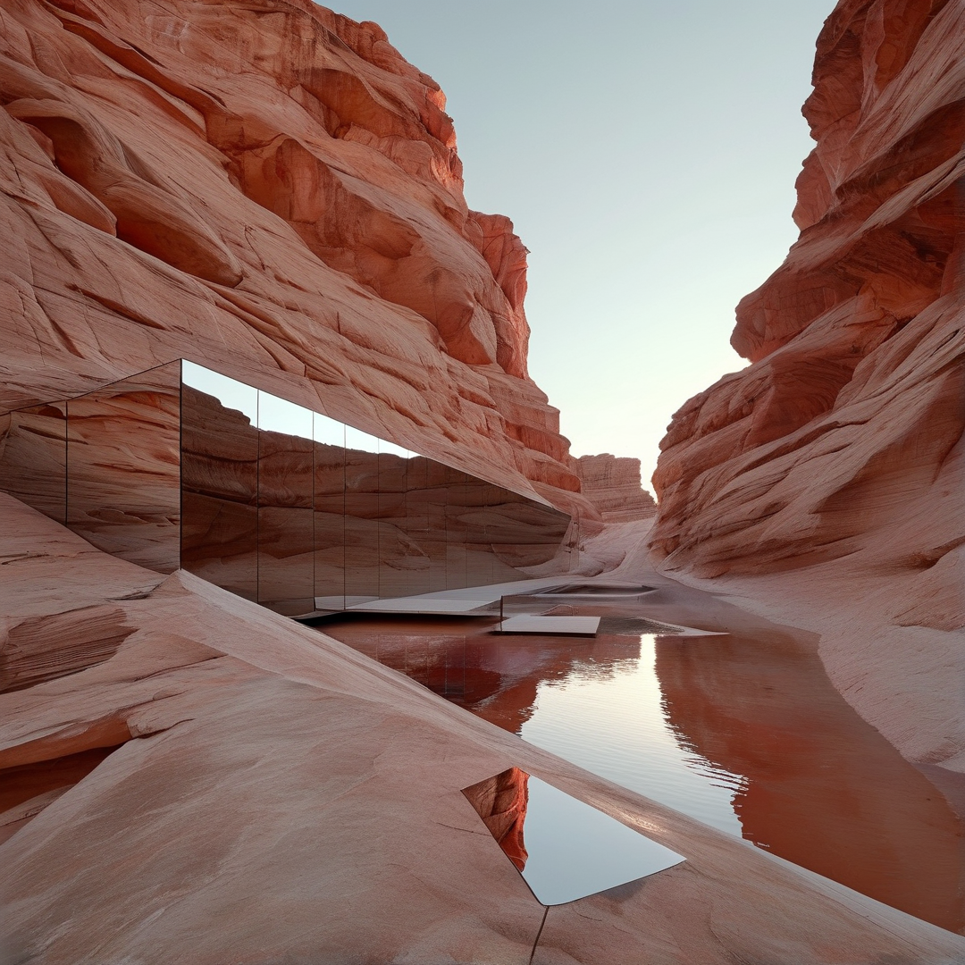 Mirrored Canyon Landscape