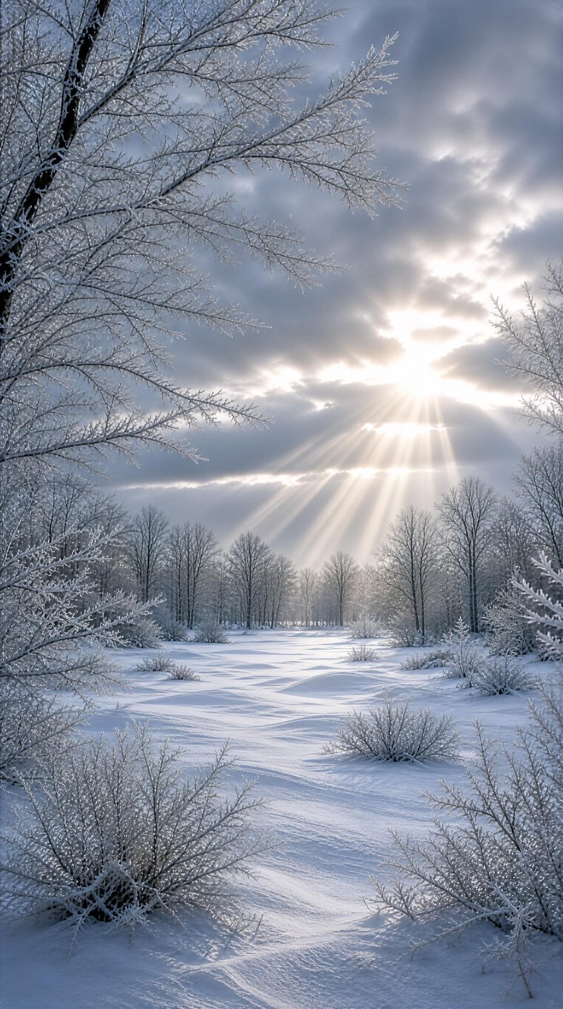 Winter Sunlight Over Snow