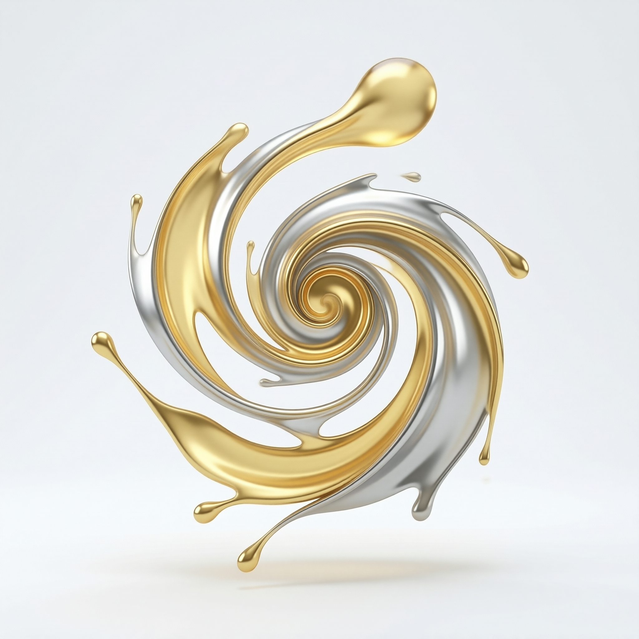 Gold and Silver Liquid Spiral