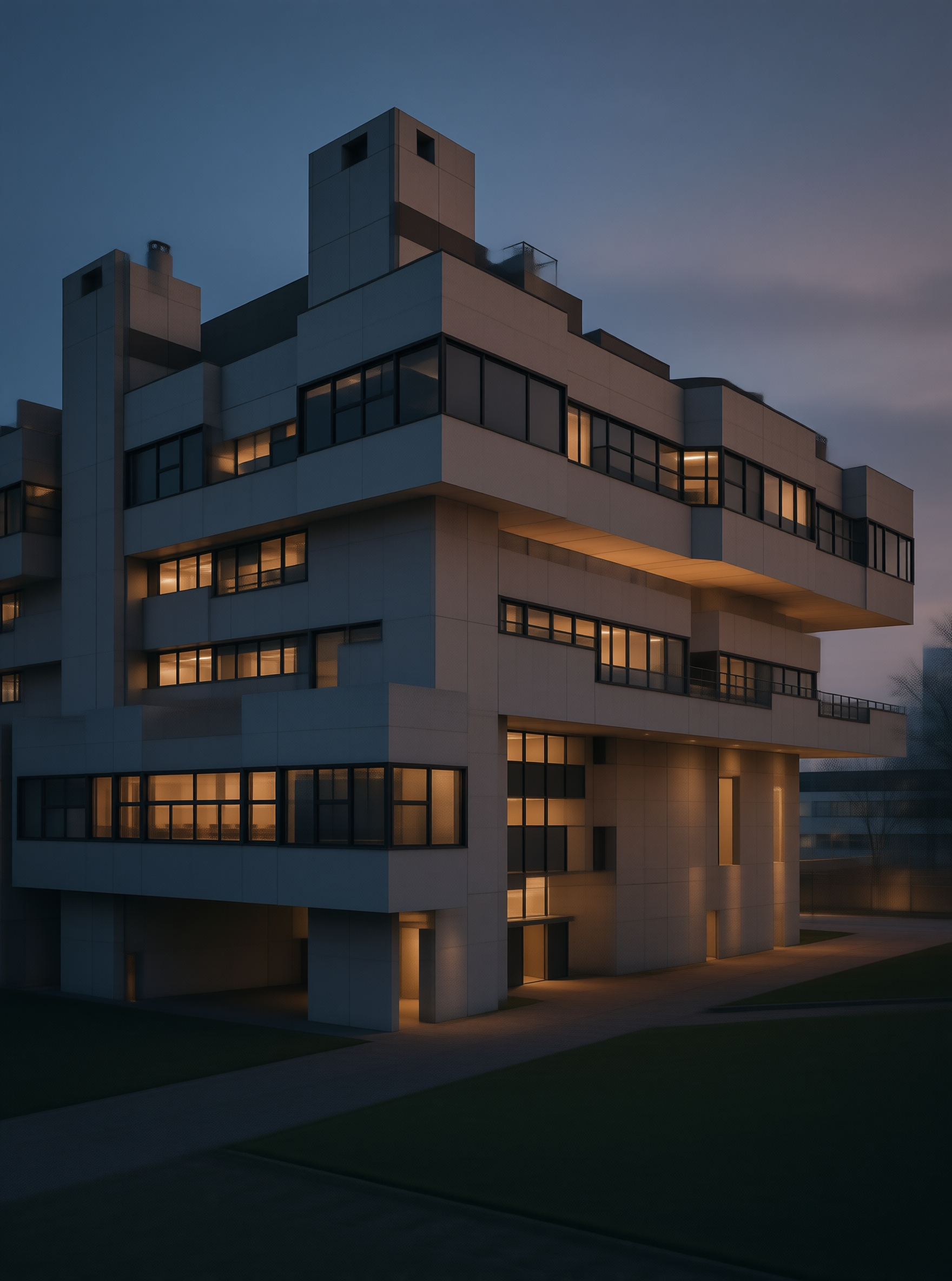 Modern Architecture at Dusk