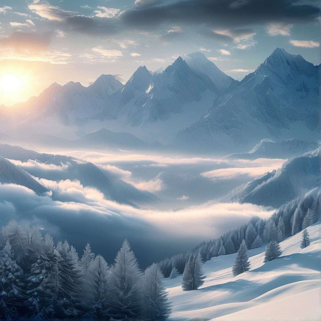 Snowy Mountains Sunrise