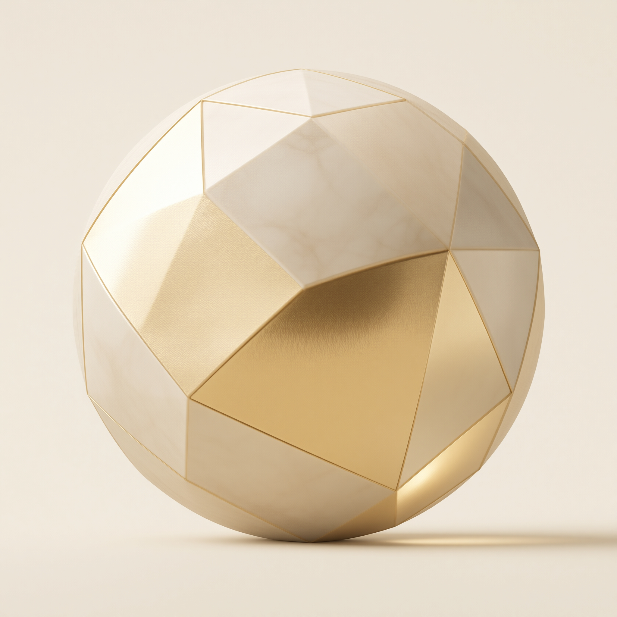 Faceted Gold Marble Sphere