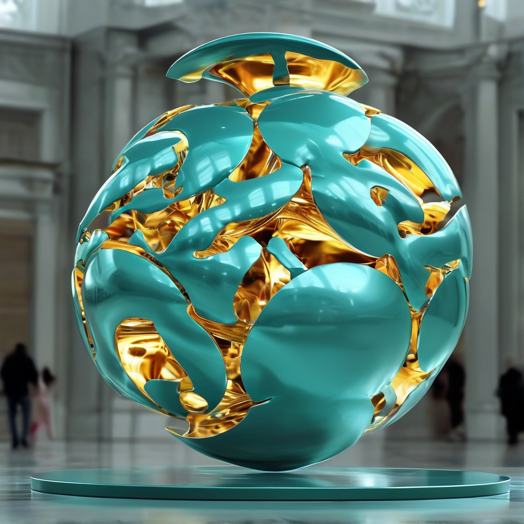 Abstract Turquoise Sculpture