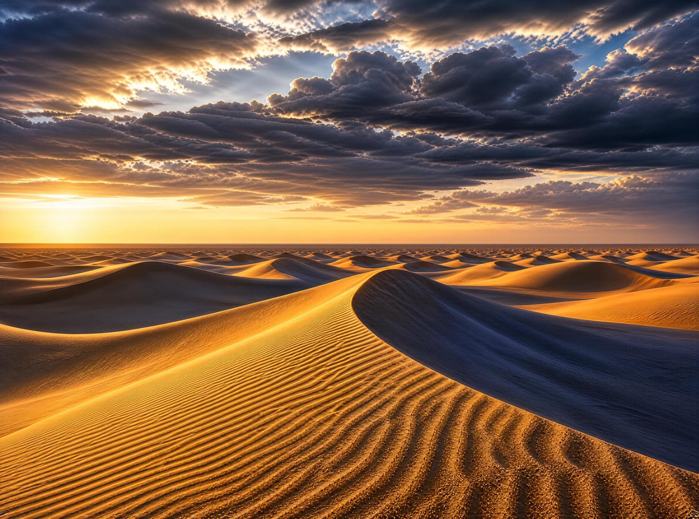 Golden Desert Dunes at Sunset