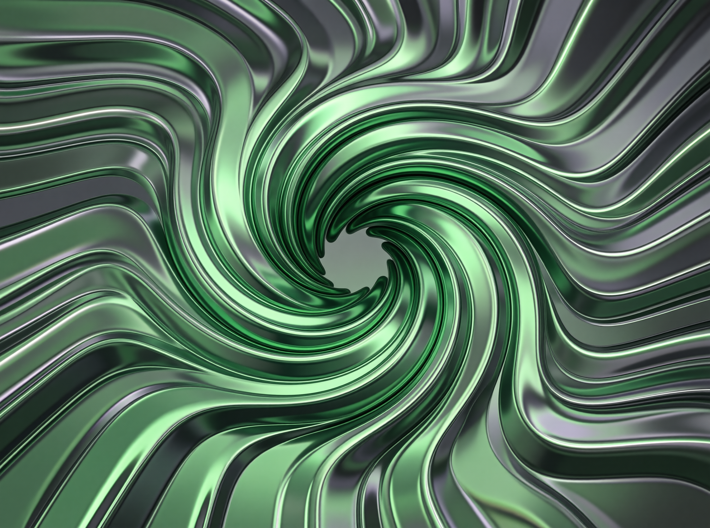 Green Metallic Liquid Swirl