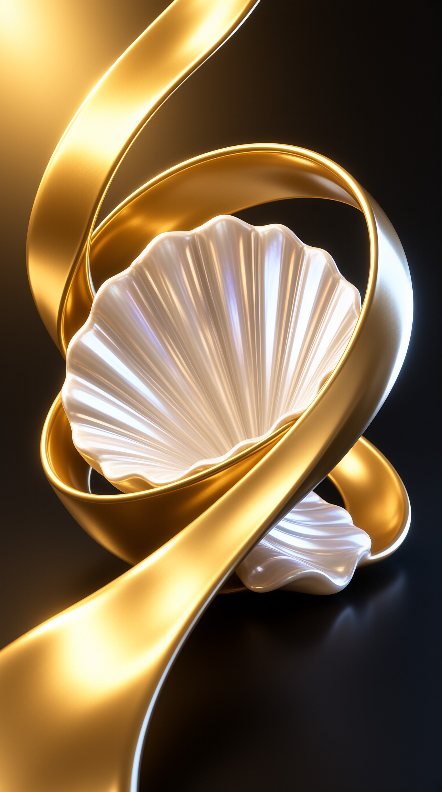 Gold Ribbon and Pearl