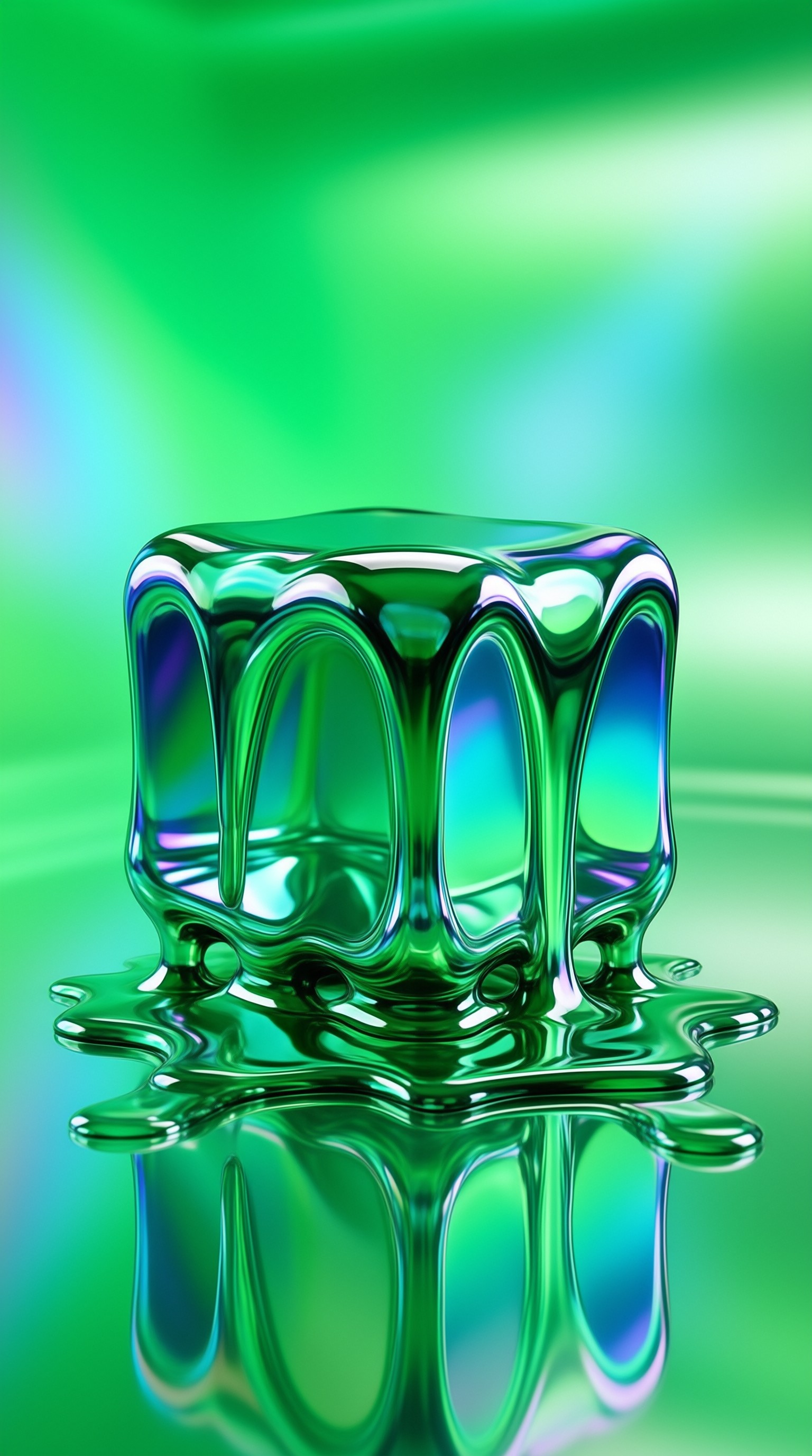 Melting Green Cube