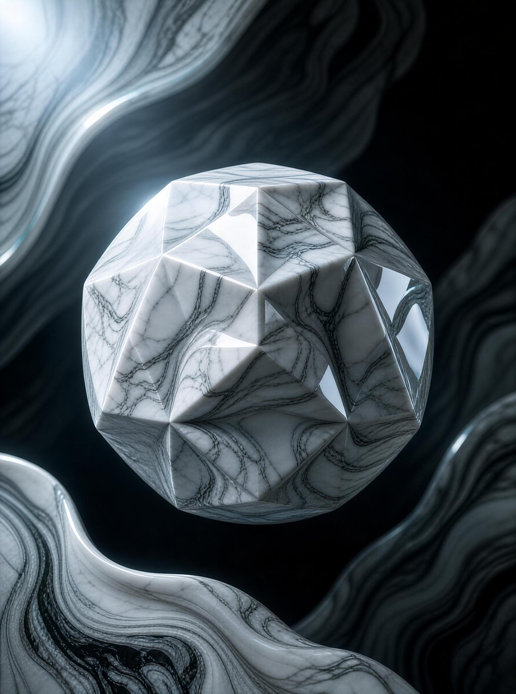 Marble Geometric Sphere
